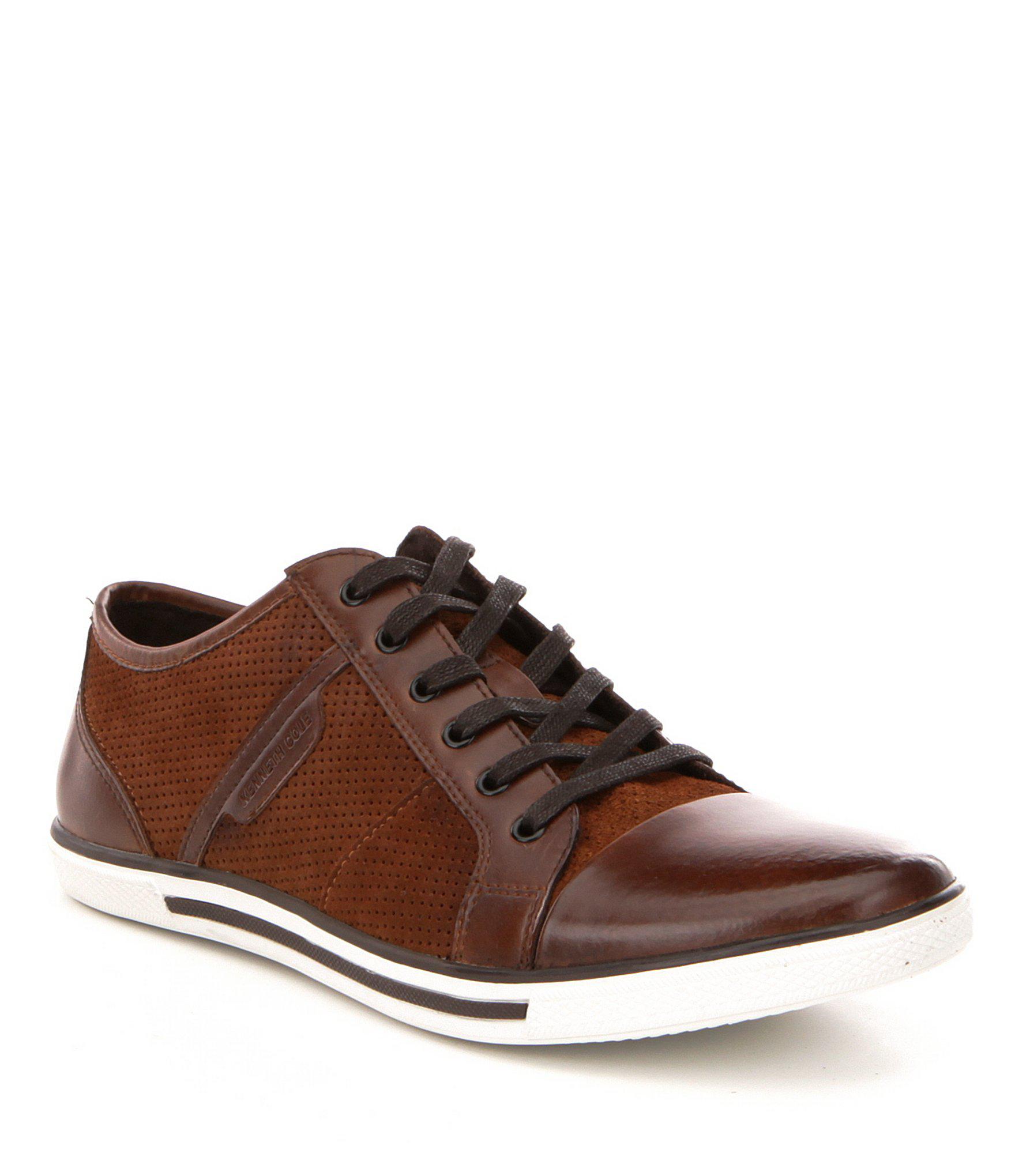 Cole Leather Mens Initial Step Sneaker in Brown for Men Save