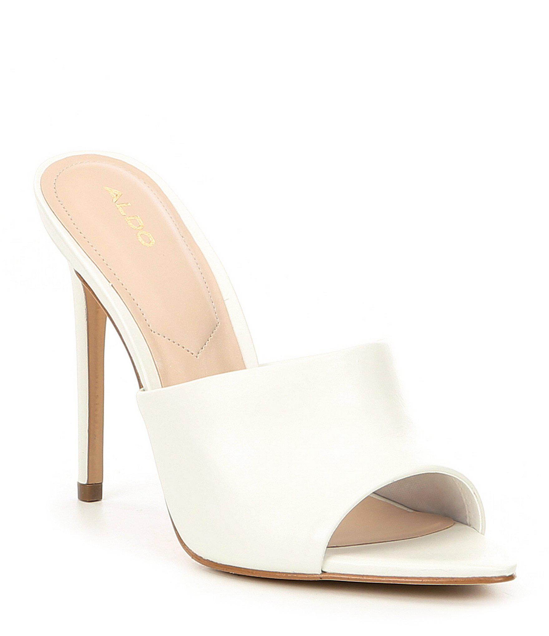 aldo white mules