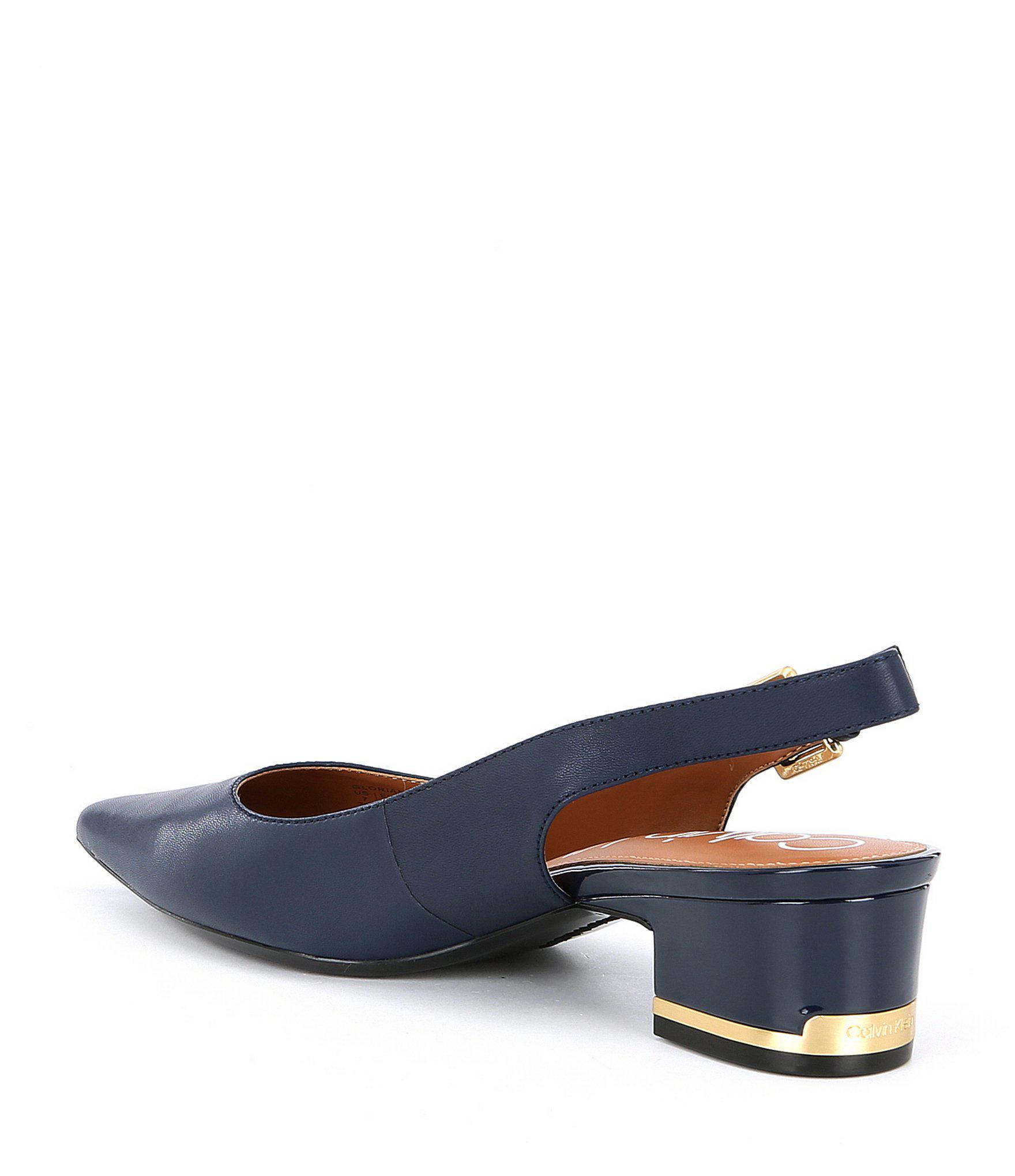 calvin klein glorianne leather slingback pumps