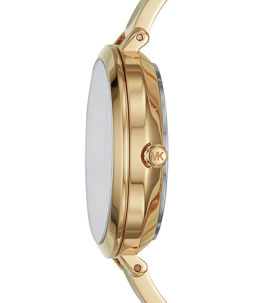 dyd videnskabsmand tandlæge Michael Kors Women's Jaryn Gold-tone Stainless Steel Bangle Bracelet Watch  36mm Mk3546 in Metallic - Lyst