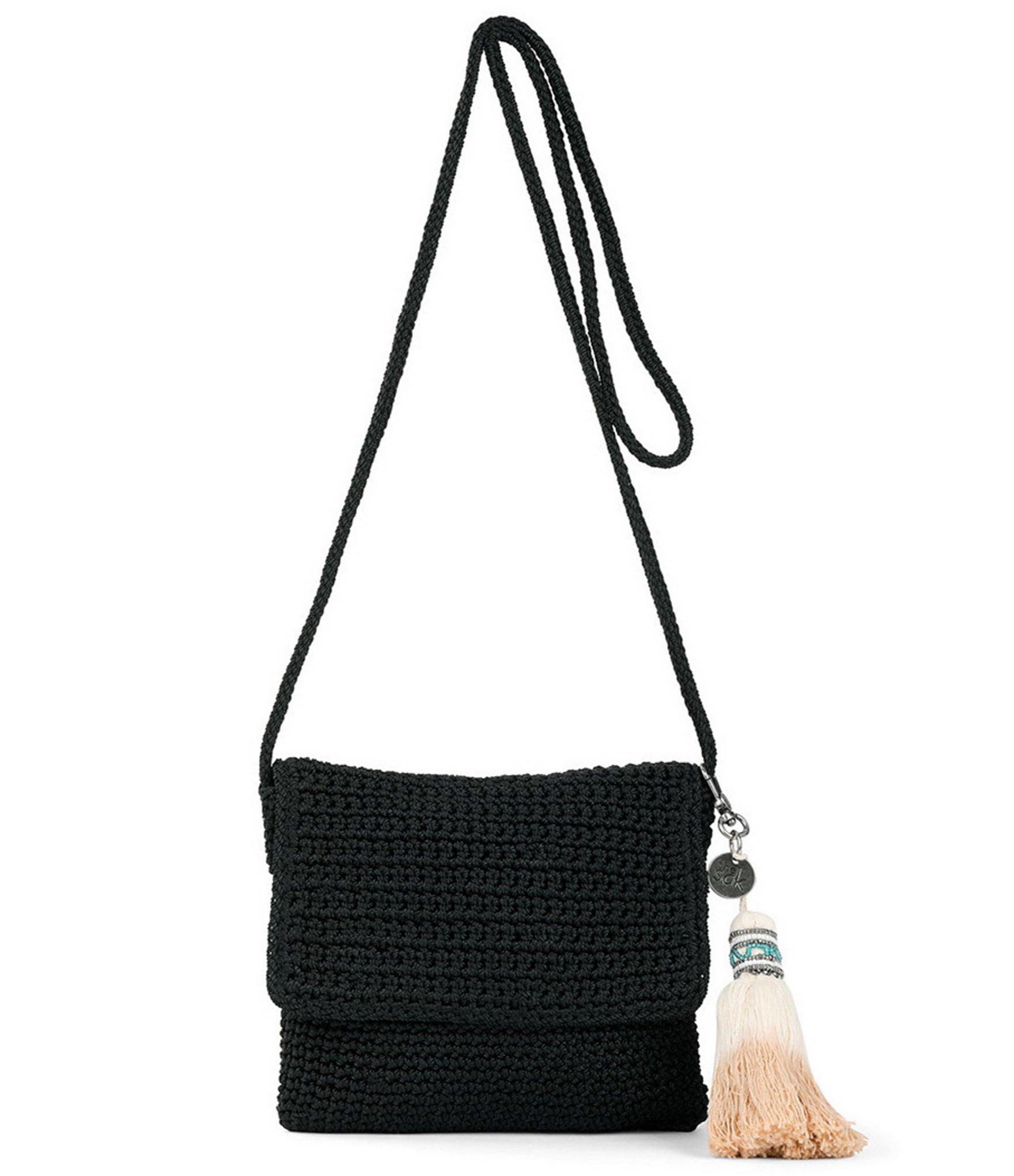 The Sak Costa Mesa Hand-crocheted Mini Crossbody Bag in Black - Lyst