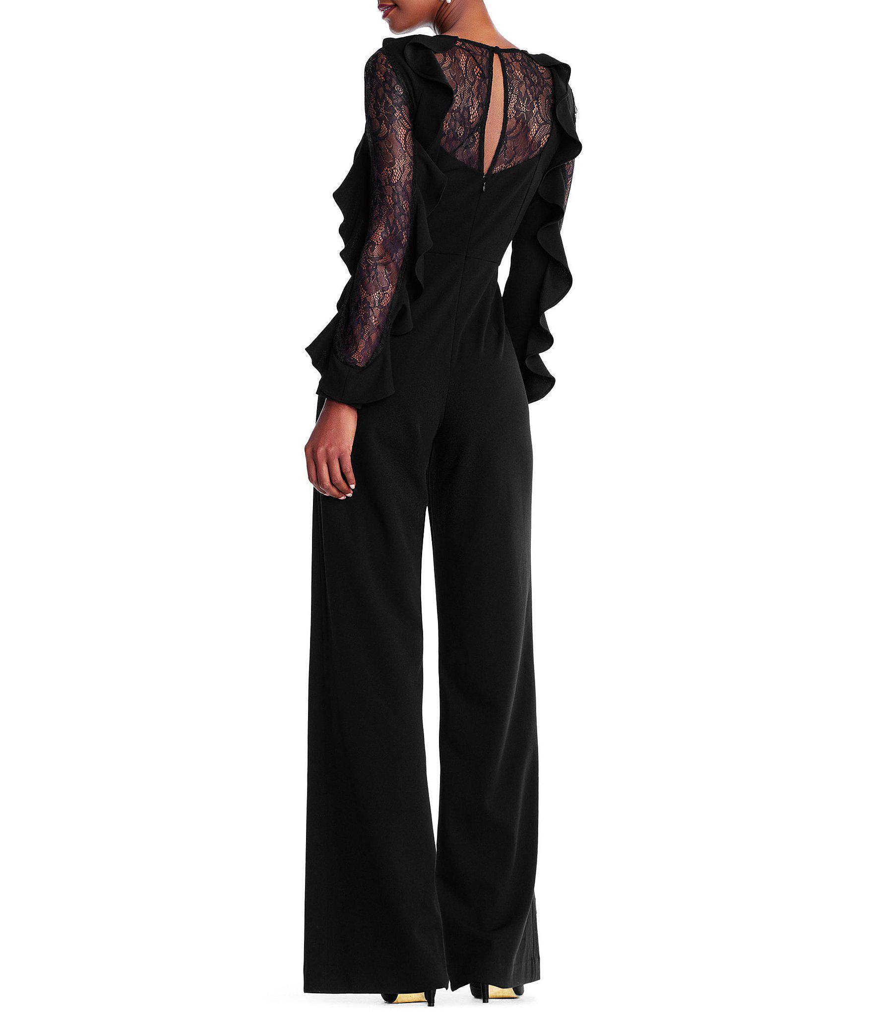 bcbg black jumpsuit dillards