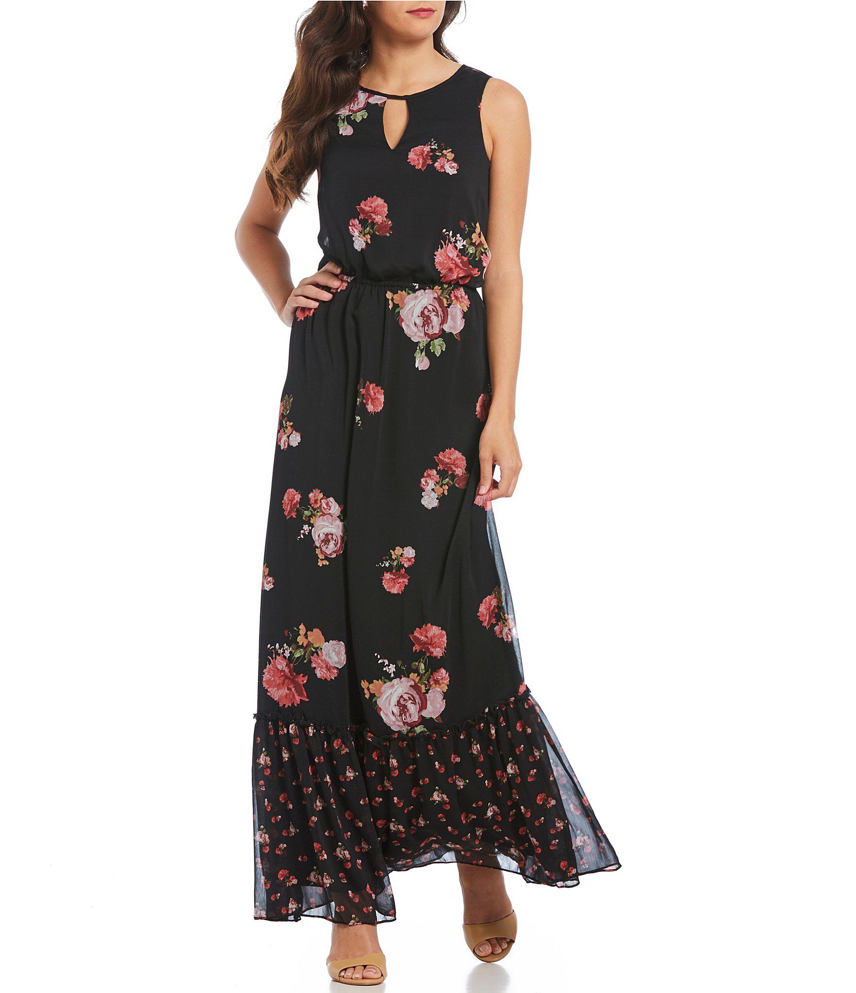 black print maxi dress