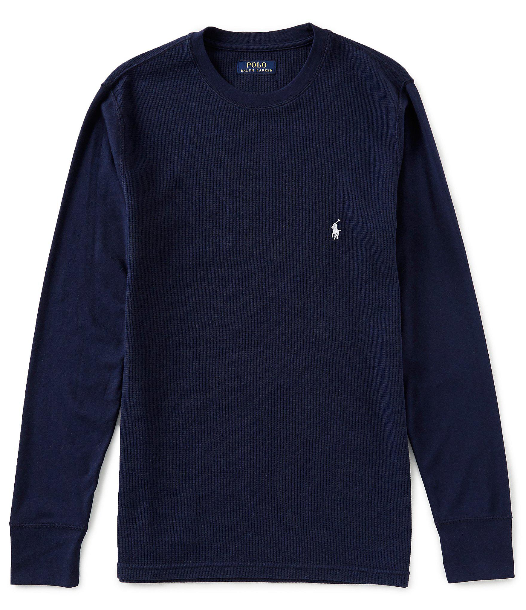 Polo Ralph Lauren Cotton Waffle-knit Crewneck in Navy (Blue) for Men - Lyst
