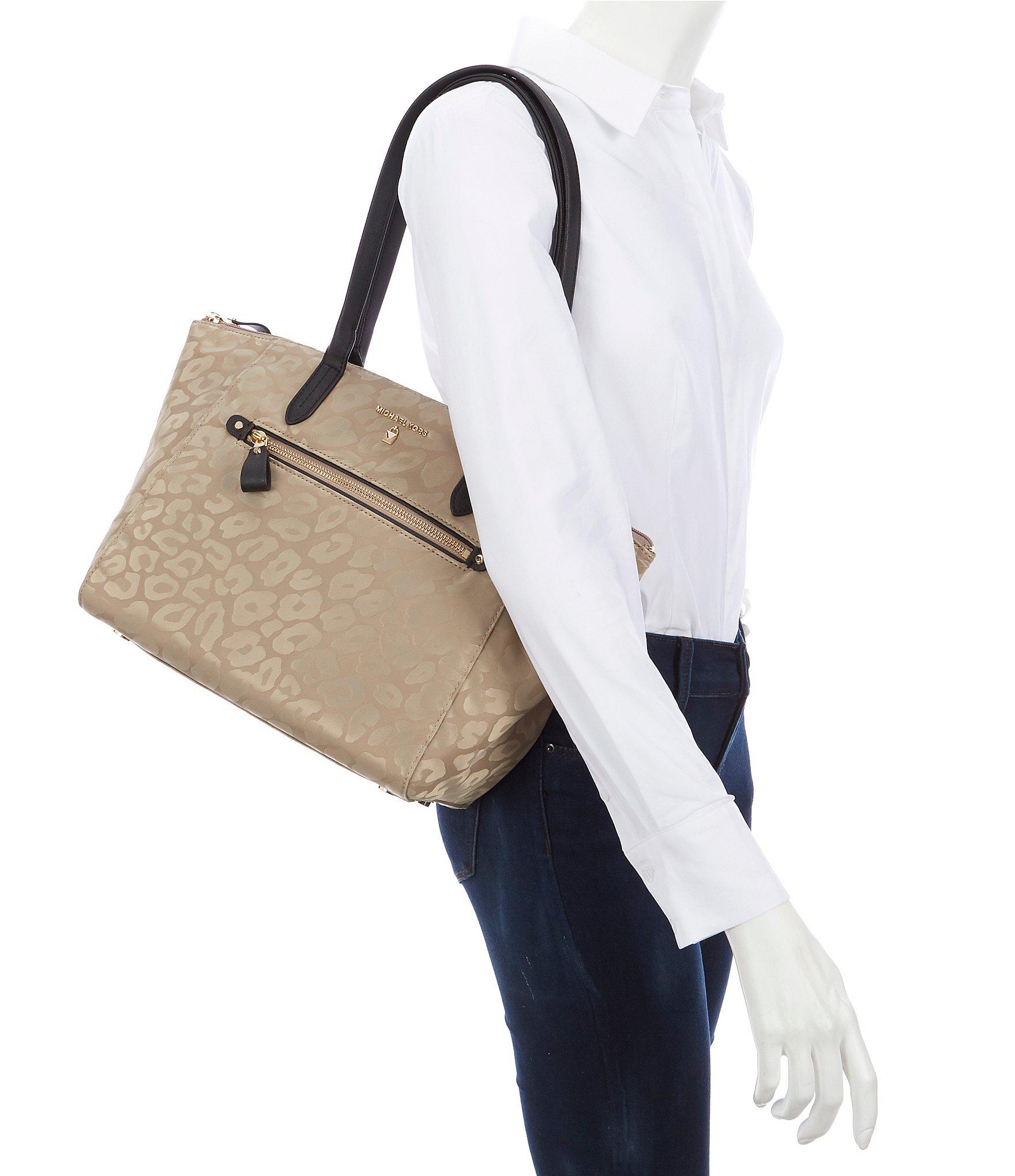 kelsey medium leopard nylon tote