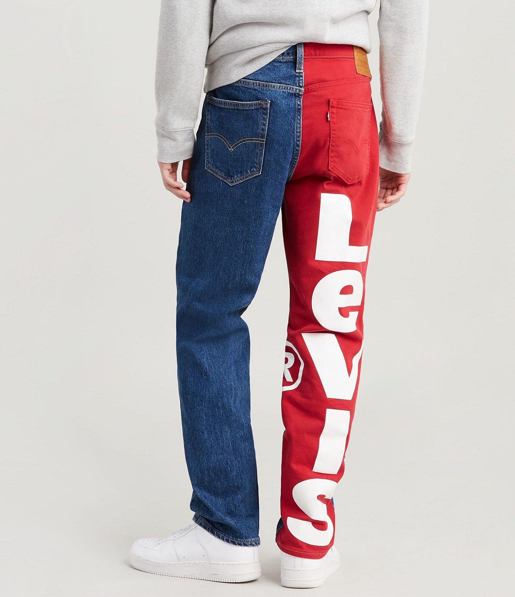 red levi jeans