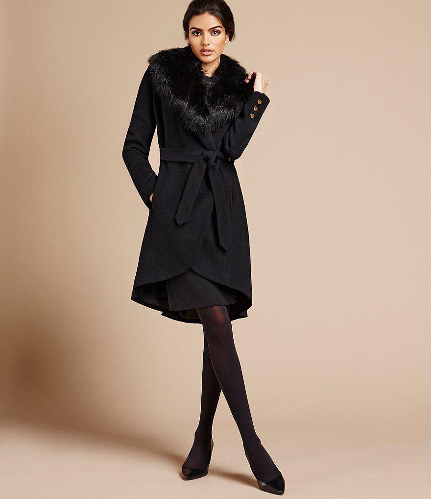 calvin klein belted wool coat