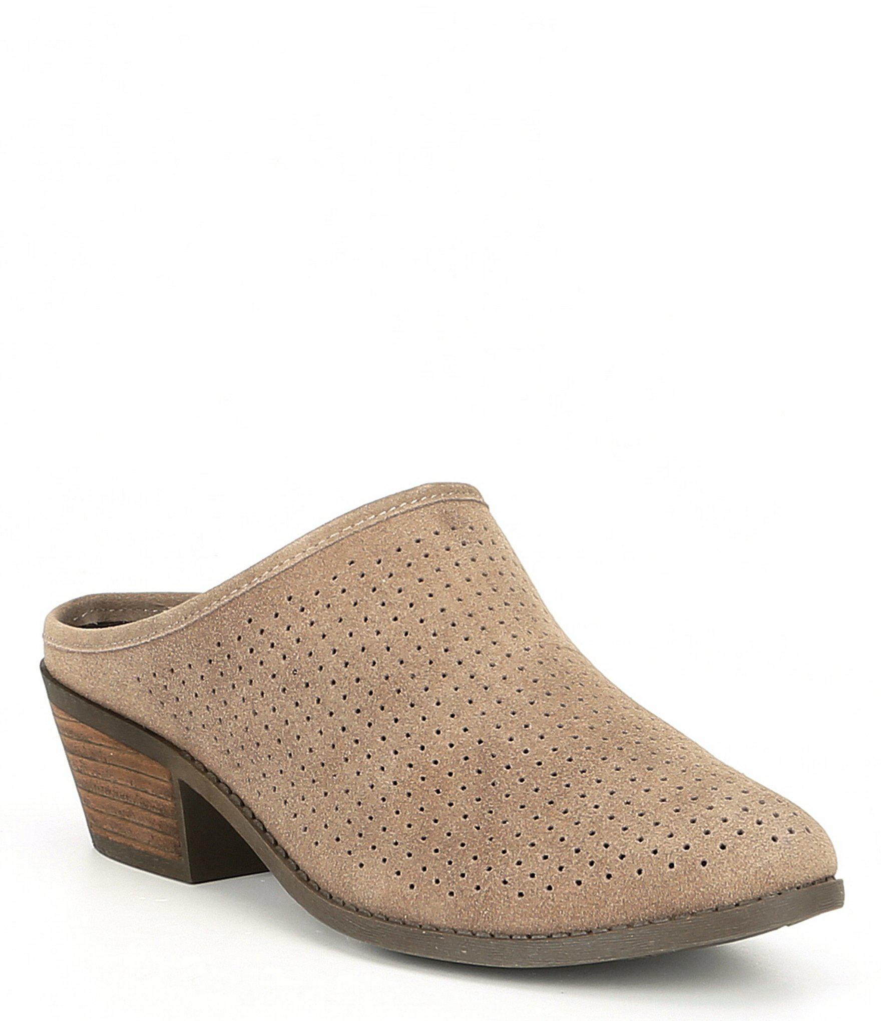 Me Too Zaidee Perforated Suede Mules in Taupe (Brown) - Lyst