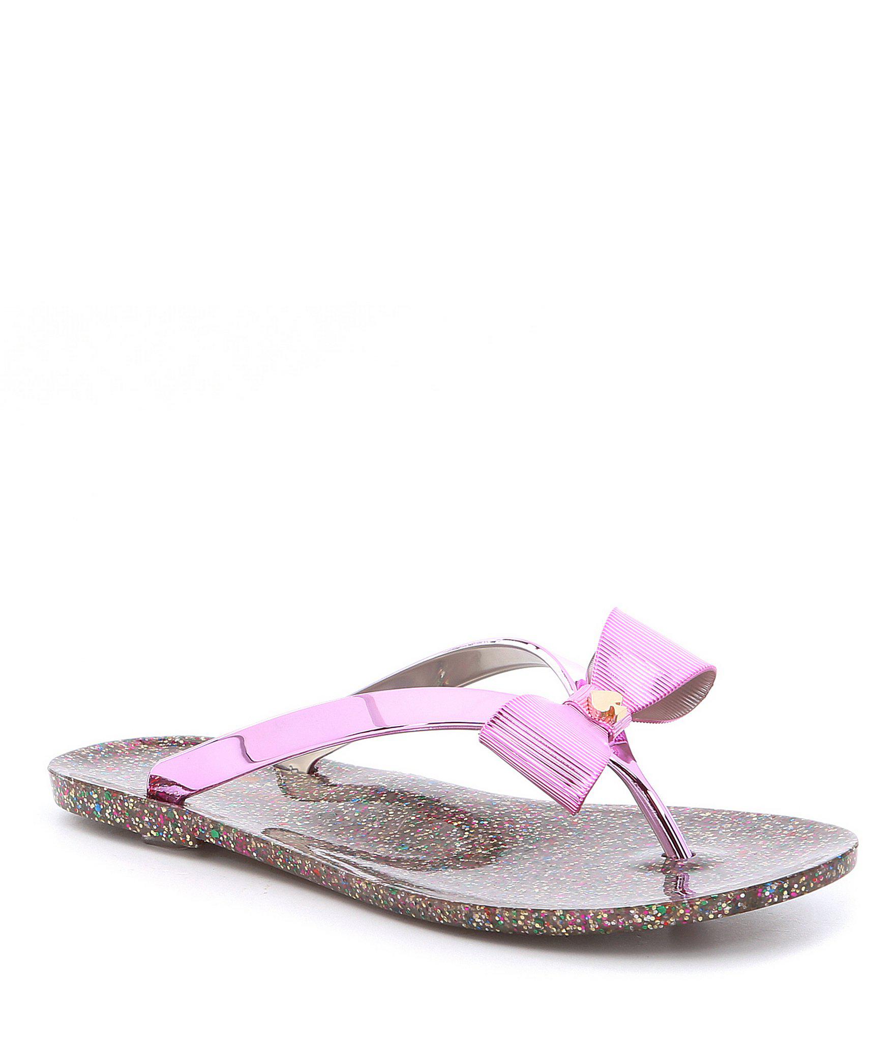 kate spade glitter bow flip flops