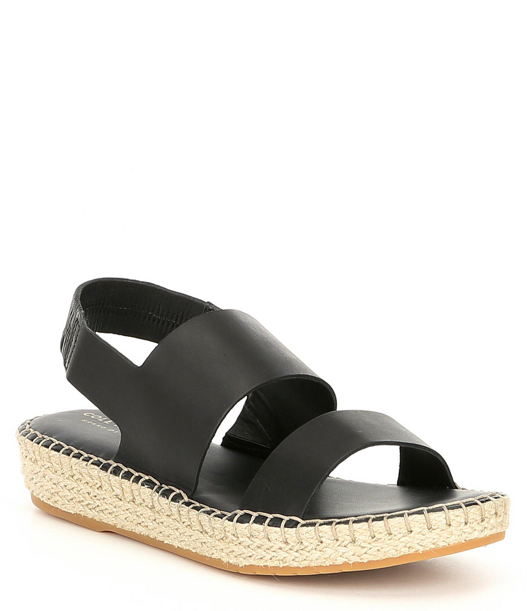 Cole Haan Leather Cloudfeel Espadrille Sandal in Black Leather (Black