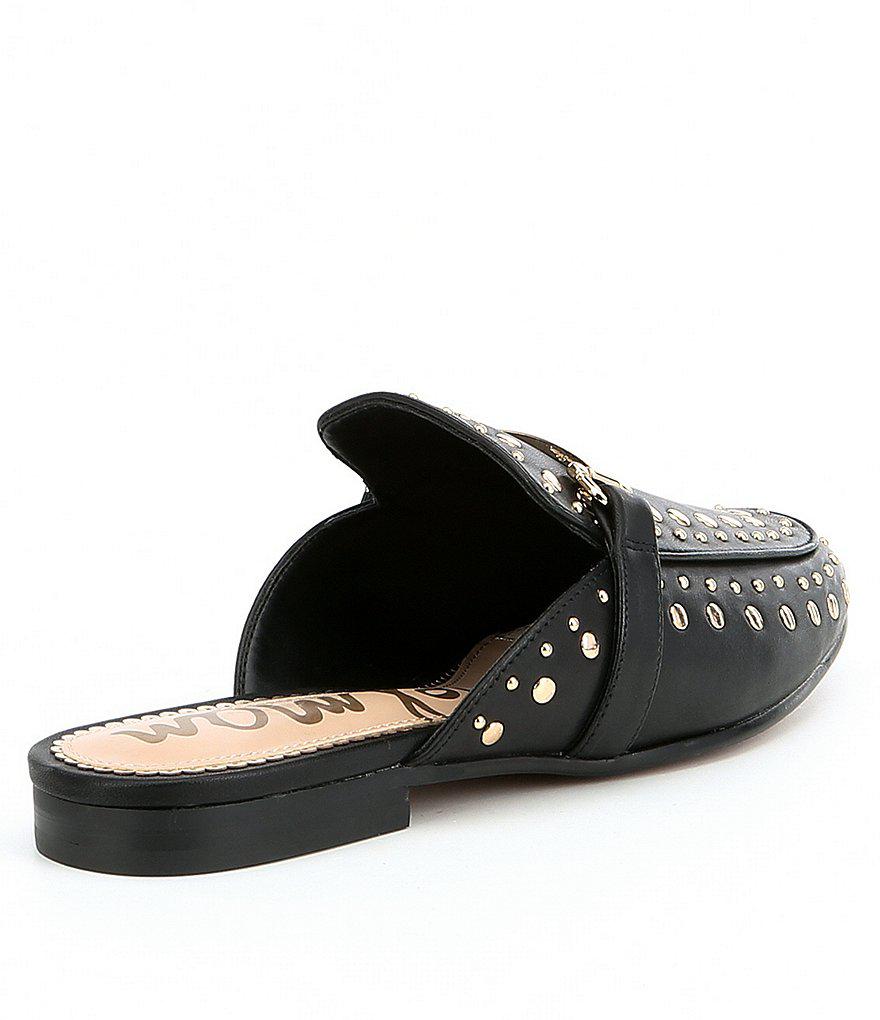 black studded mules