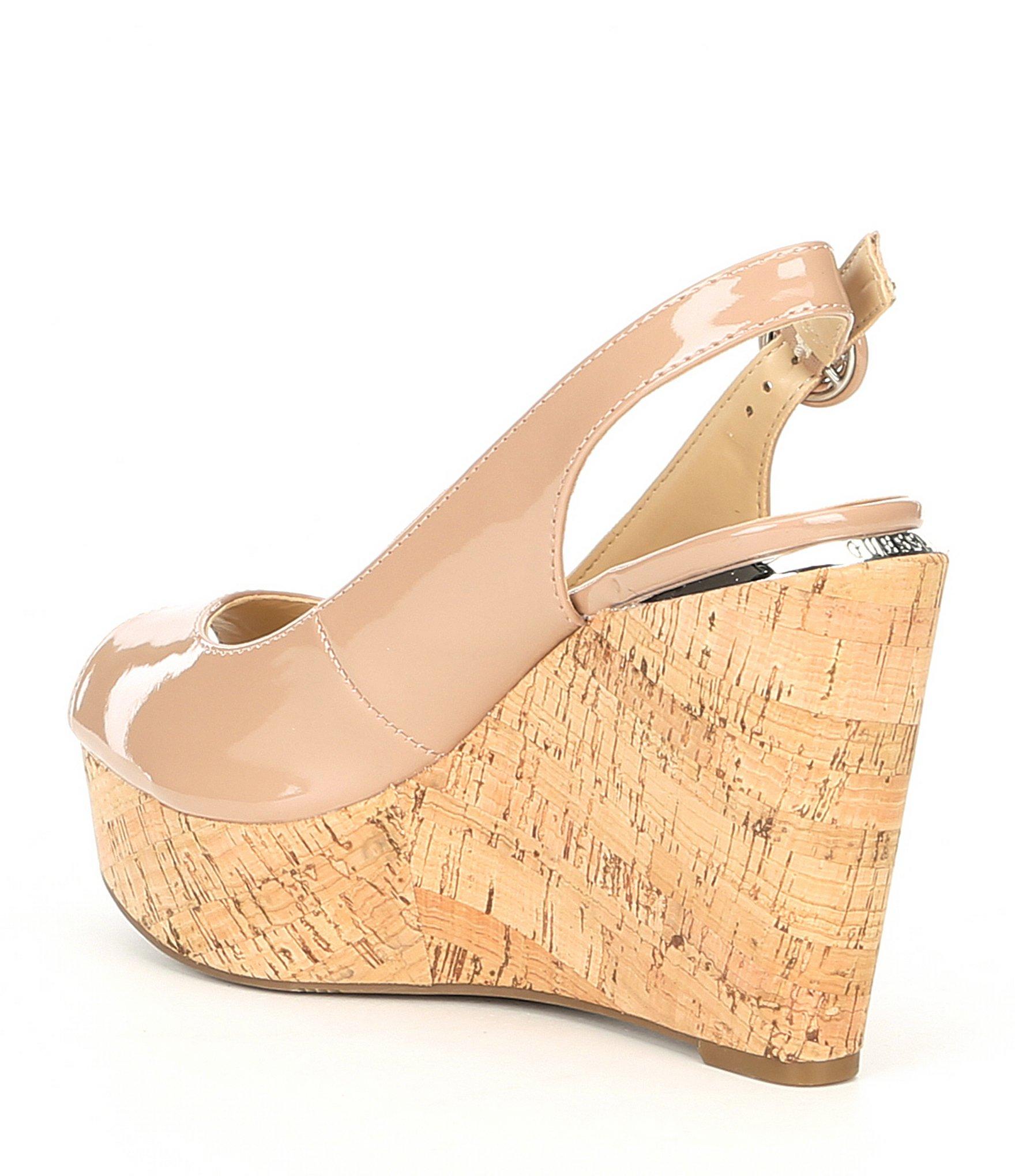 guess platform wedges