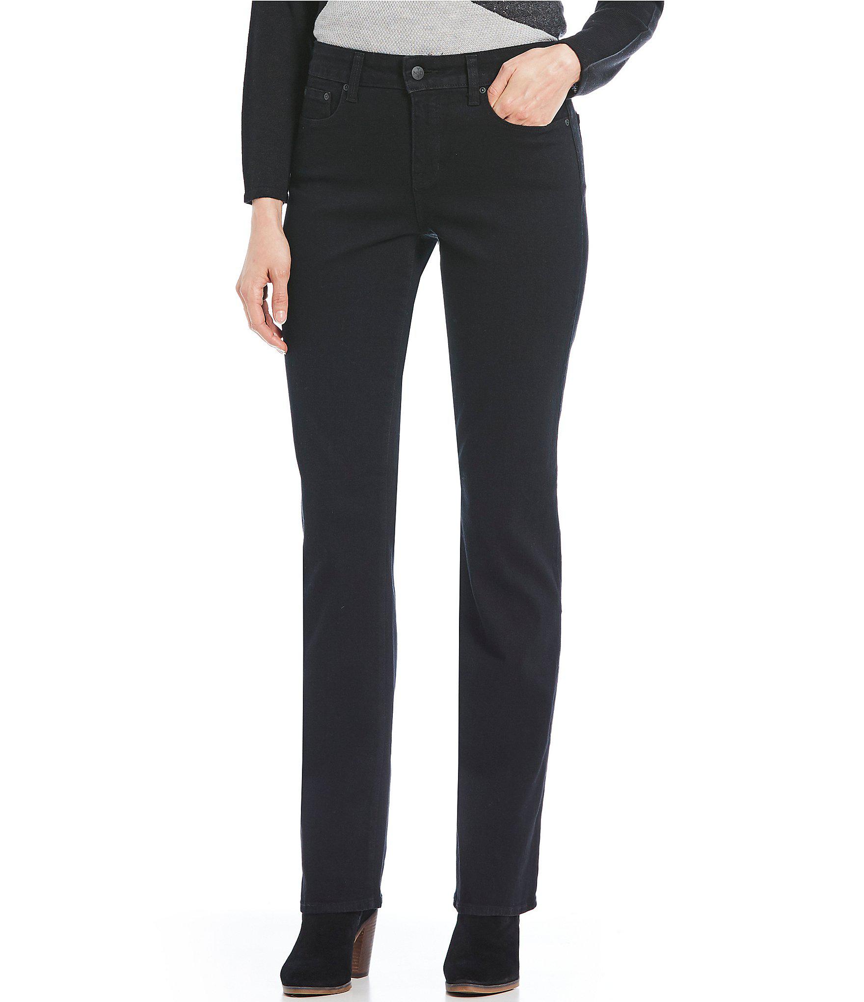 NYDJ Denim Petite Size Marilyn Straight Leg Geo Shine Rhinestone Back