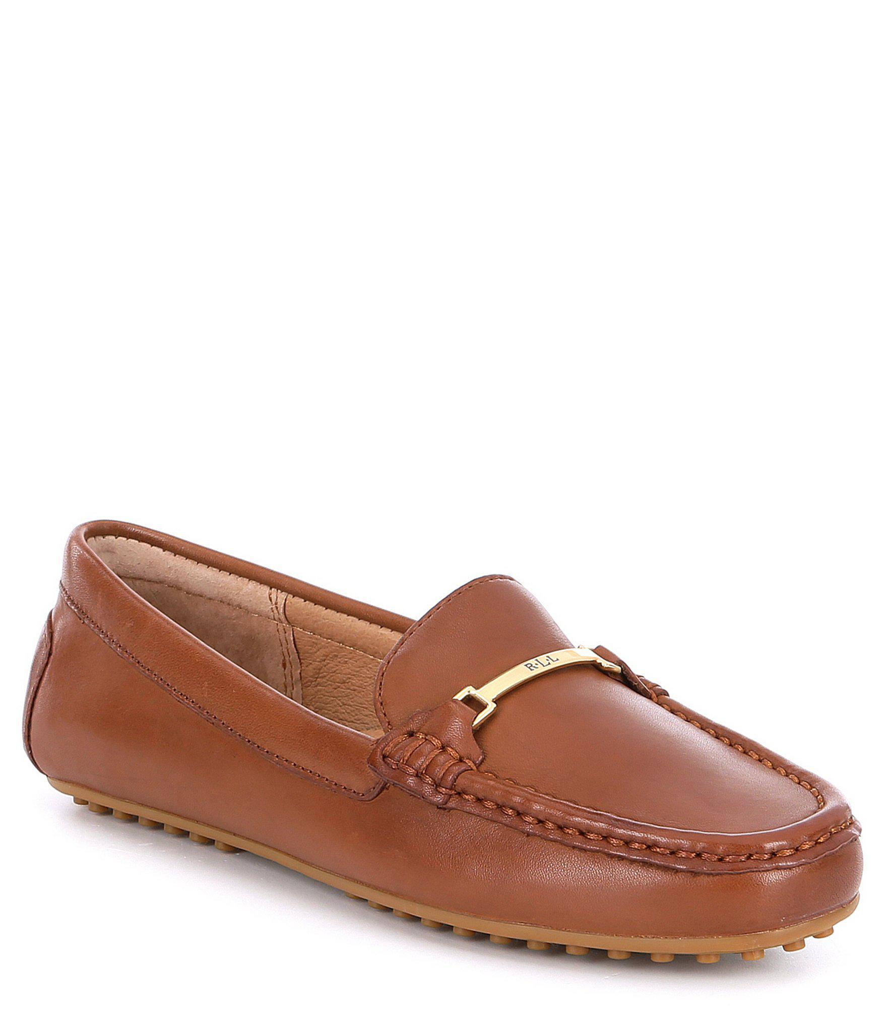 Lauren by Ralph Lauren Briony Leather Driving Loafers in Brown - Lyst