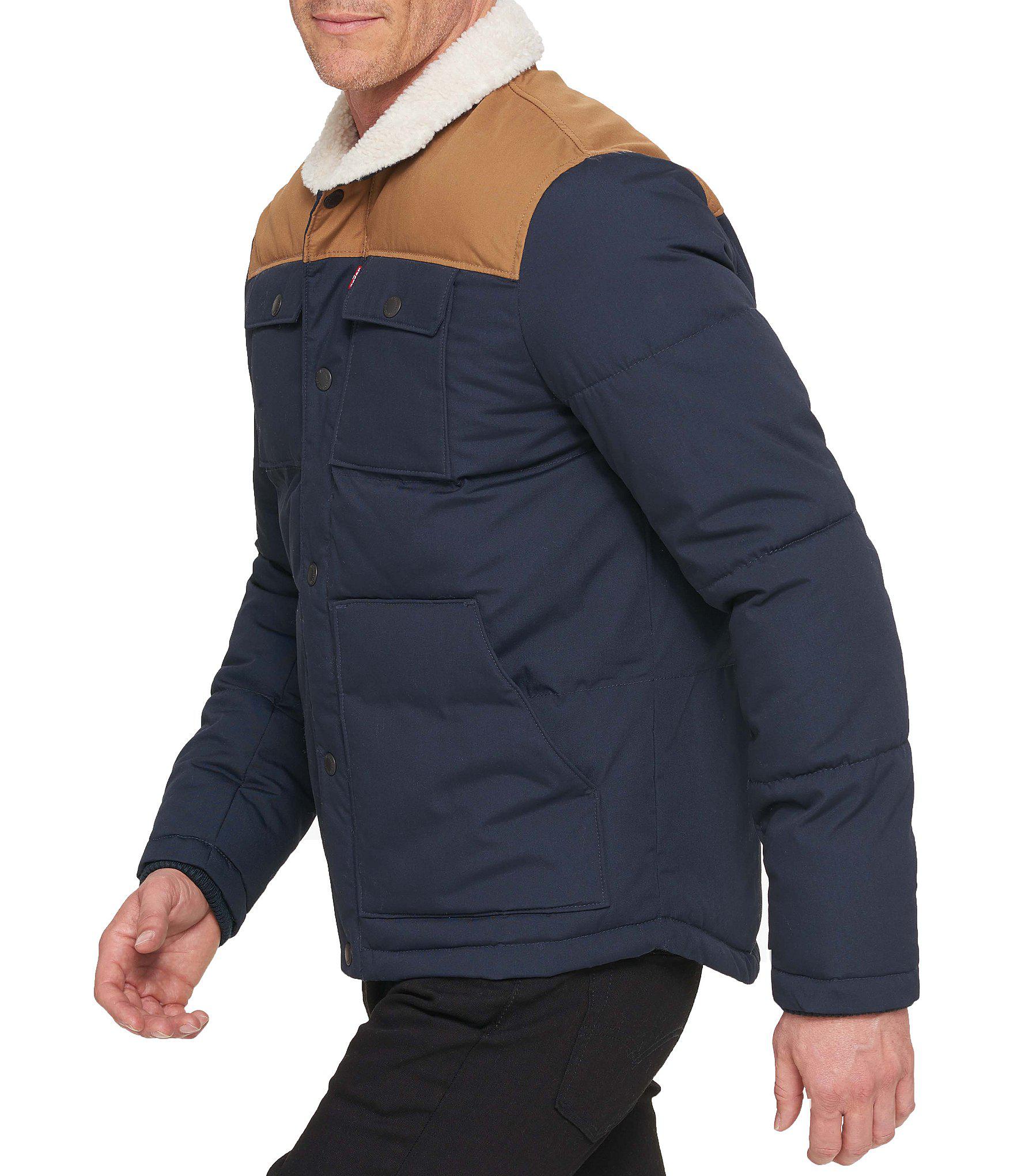 Levi's ® Woodsman Puffer Trucker Jacket in Navy (Blue) for Men Lyst