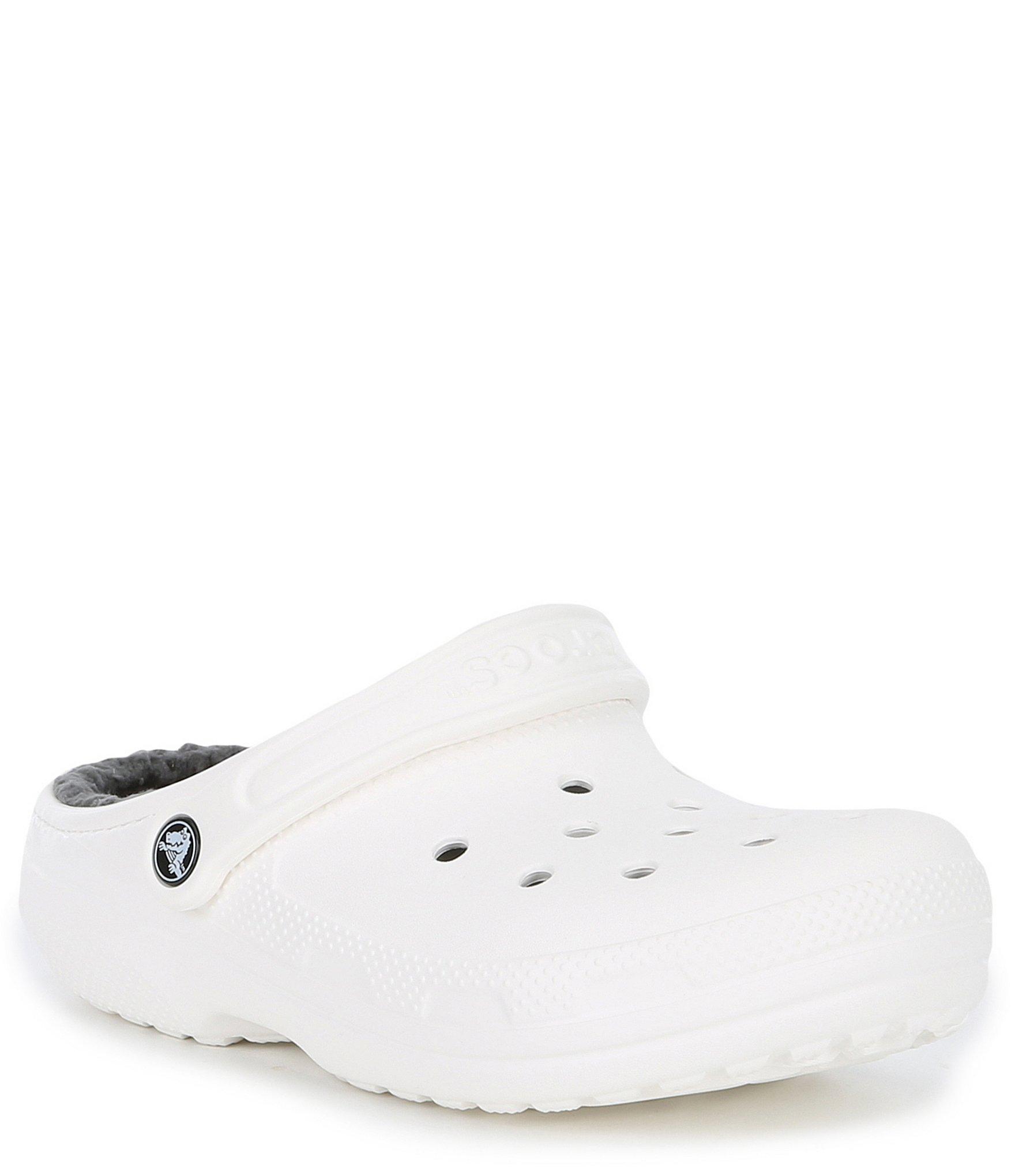 white fur lined crocs