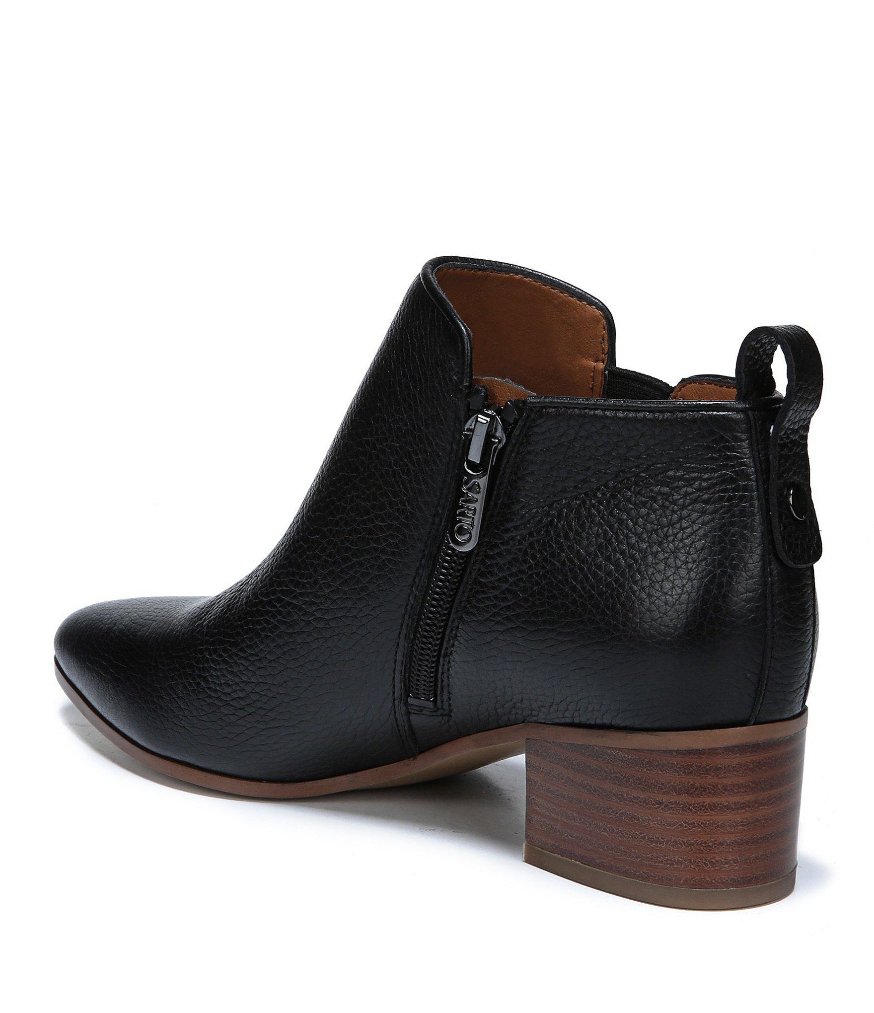 Franco Sarto Sarto By Jollie Leather Block Heel Chelsea Booties in Black - Lyst