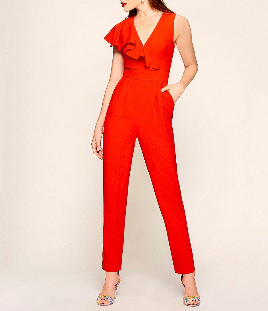 eliza j ruffle jumpsuit