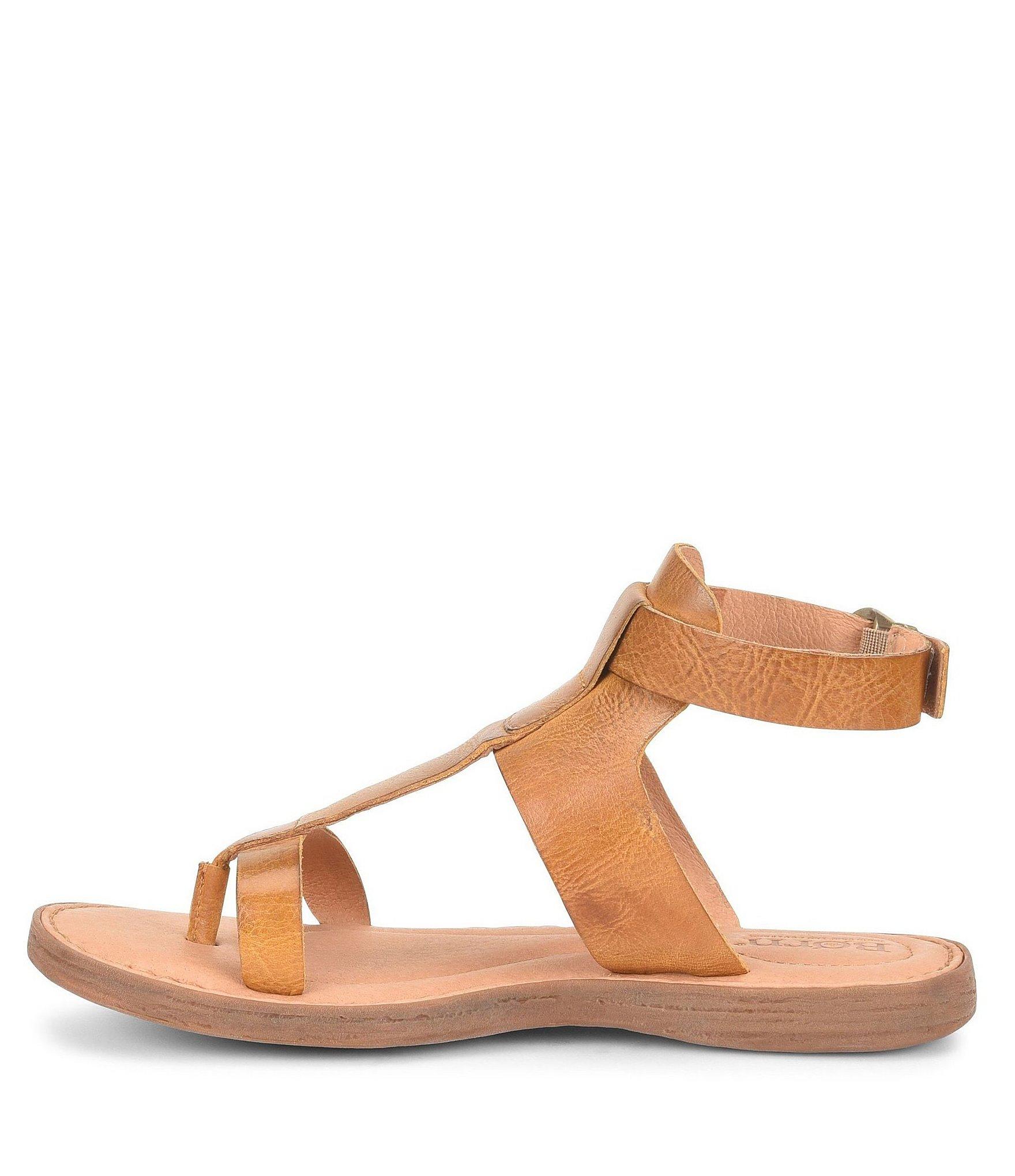 Born St Helens Leather Gladiator Thong Sandals in Yellow Leather (Brown) - Lyst