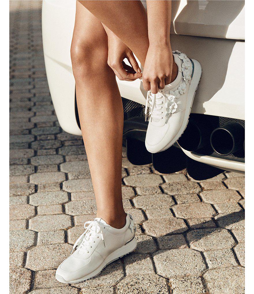 michael michael kors allie floral appliqué leather sneaker
