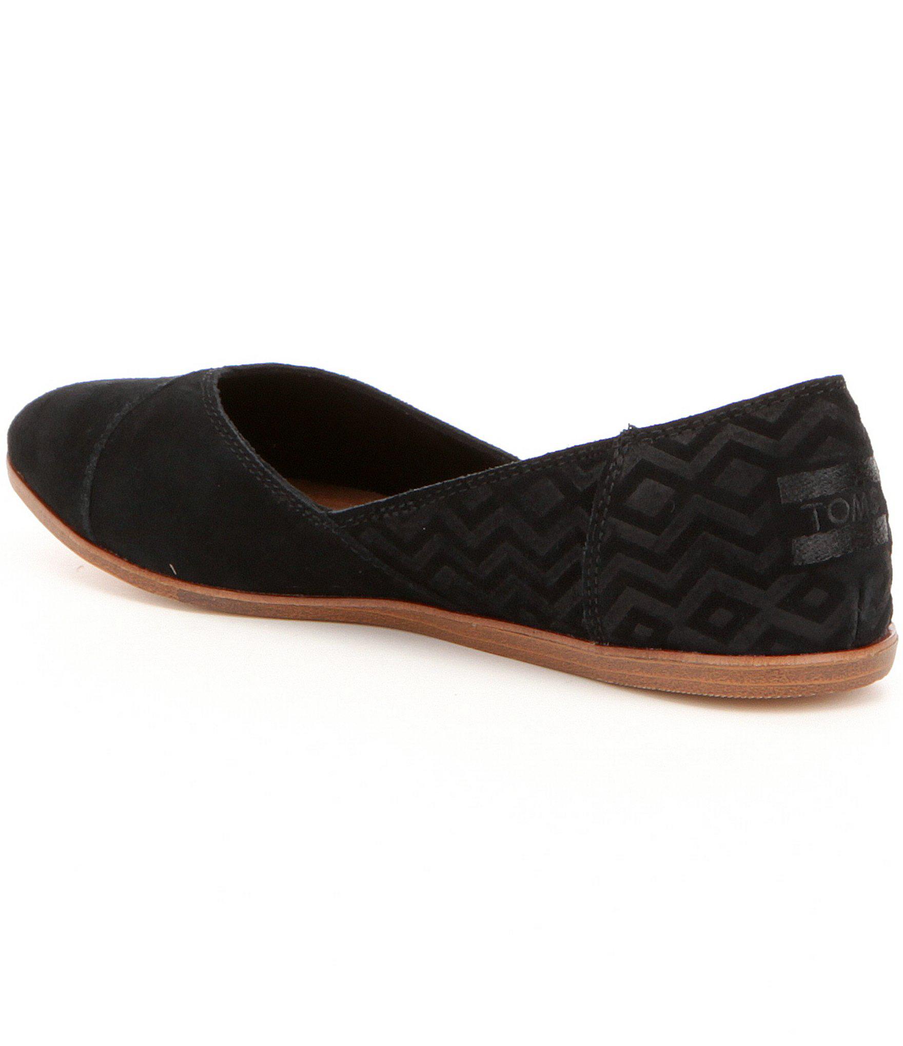 toms jutti chevron pattern suede flats