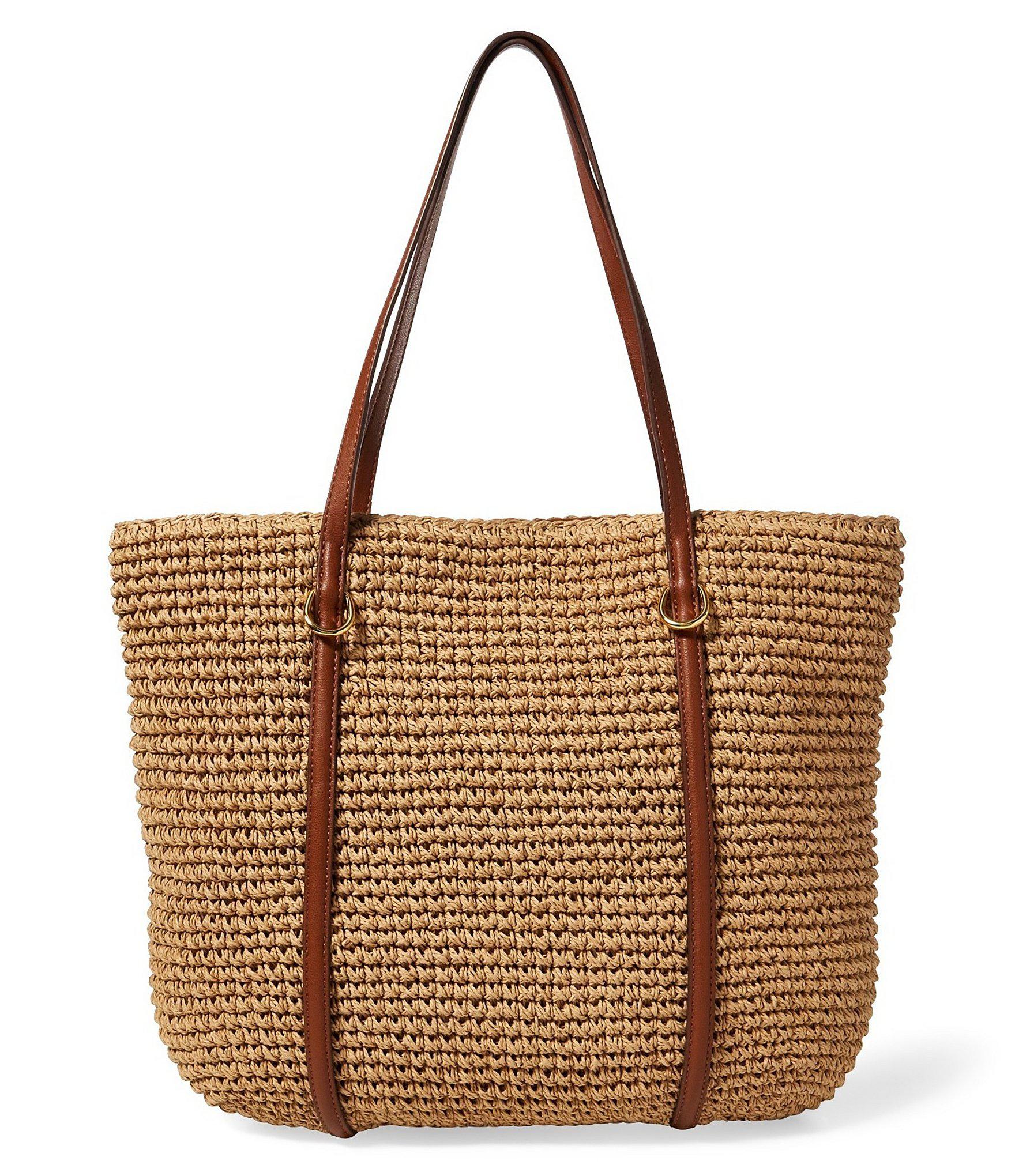 Lyst Lauren By Ralph Lauren Langdon Straw Tote in Natural