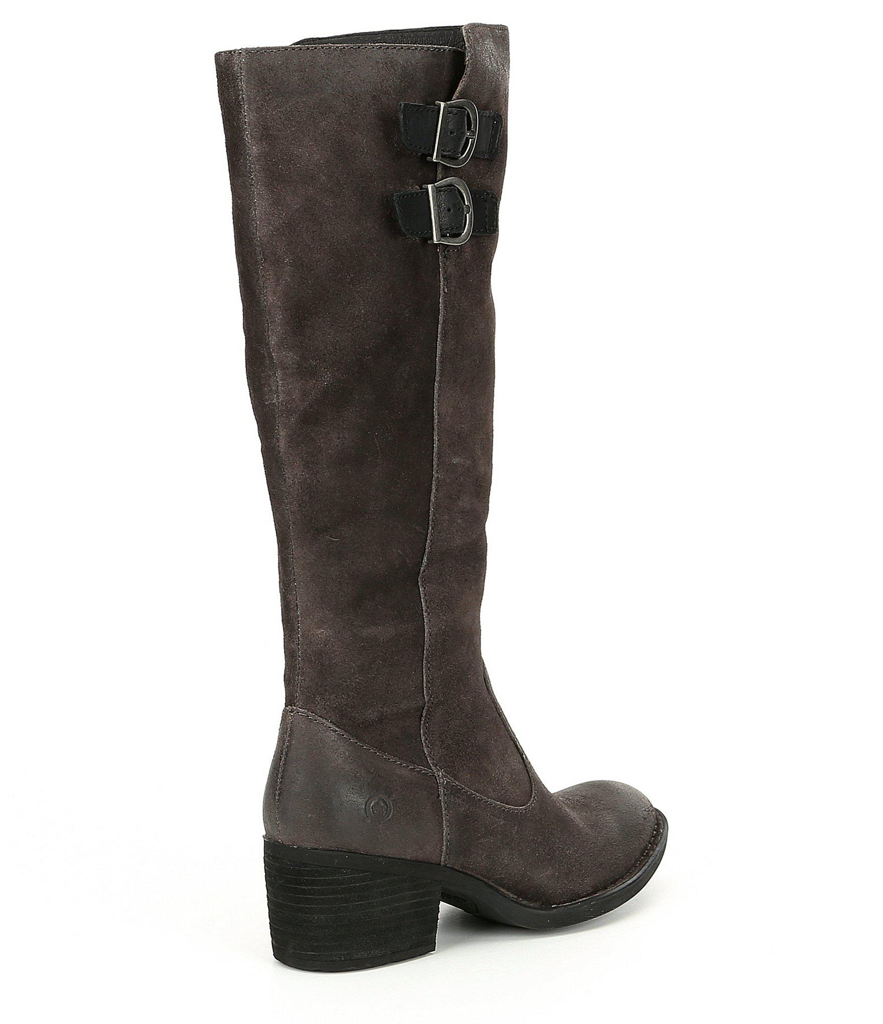 Born Basil Tall Suede Leather Boots in Gray - Lyst