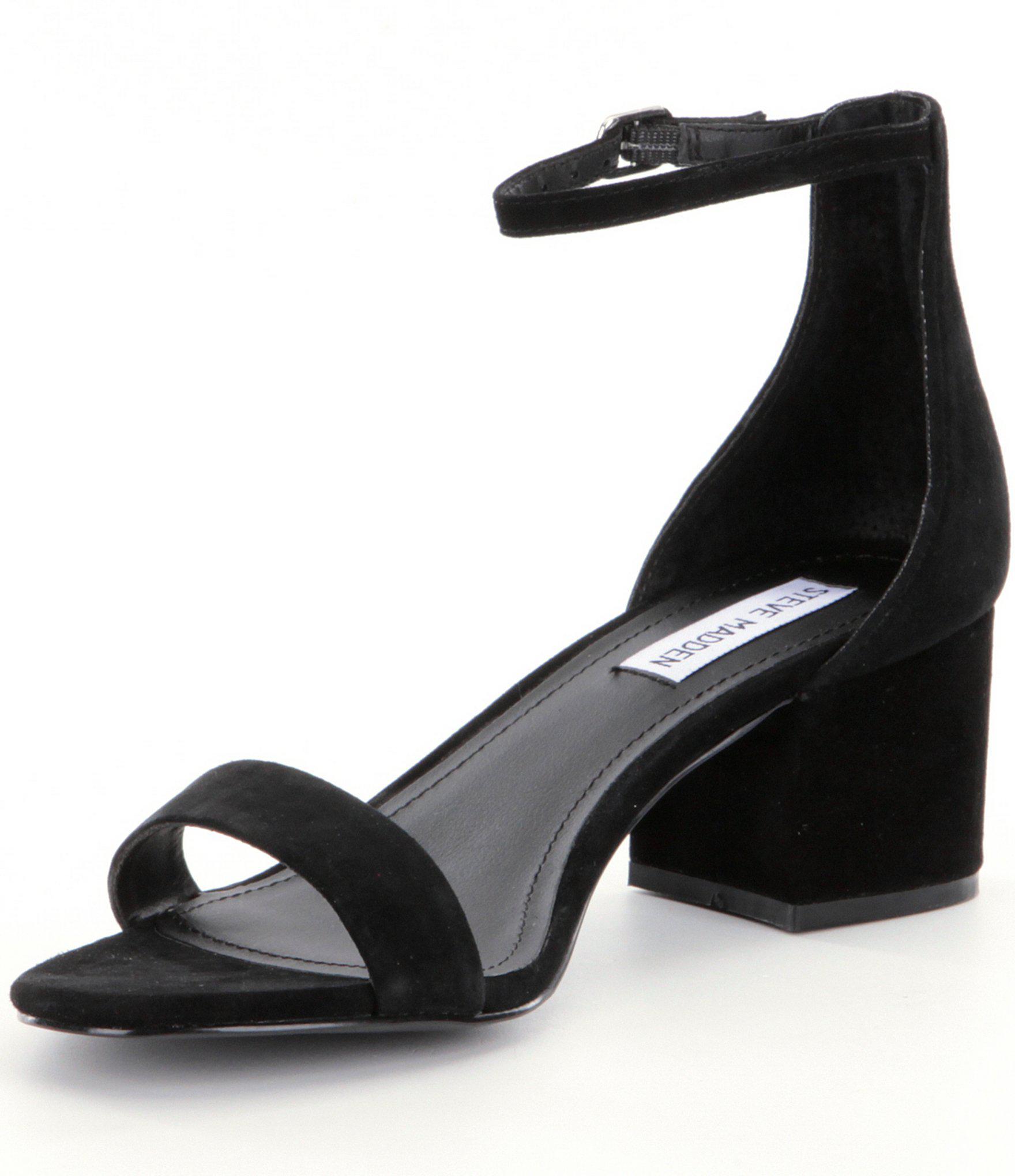 Steve Madden Irenee Ankle Strap Suede Dress Sandals in Black - Lyst