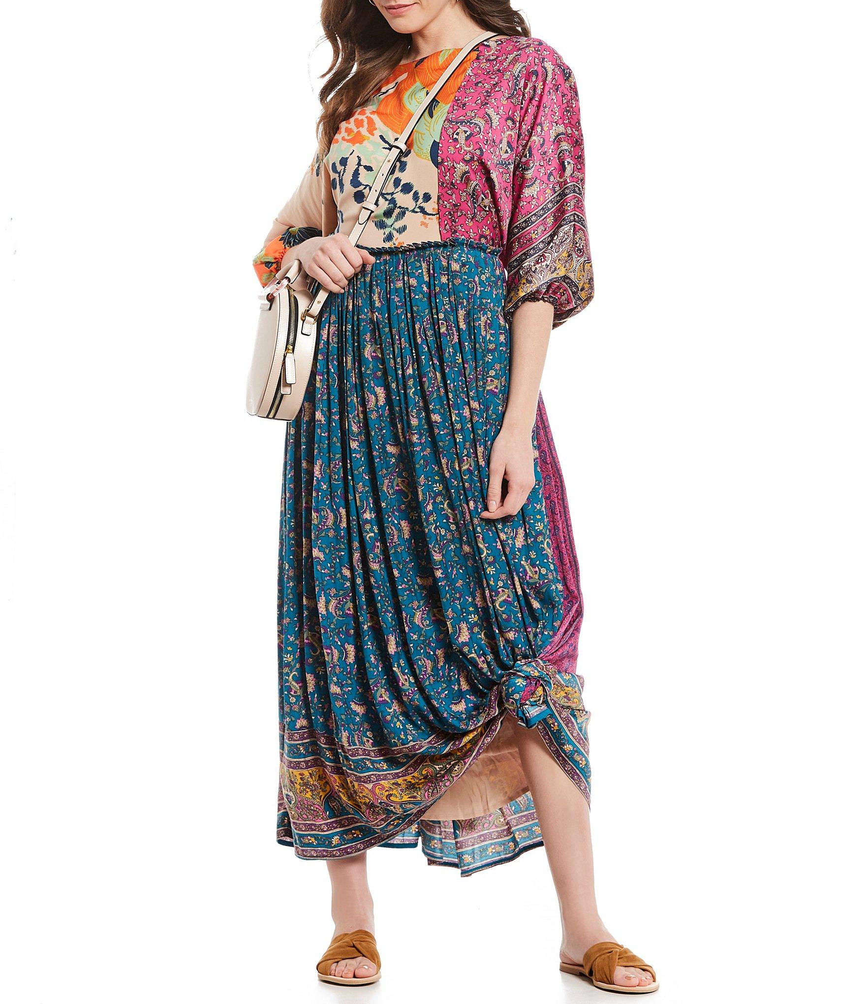 Free People Synthetic What You Want Patchwork Floral Print Maxi Dress ...
