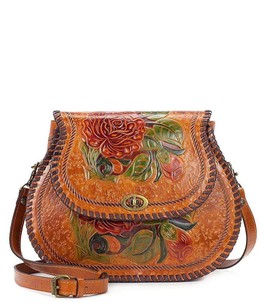 Patricia Nash Leather Arezzo Painted Saddle Bag in Gold (Metallic) Lyst