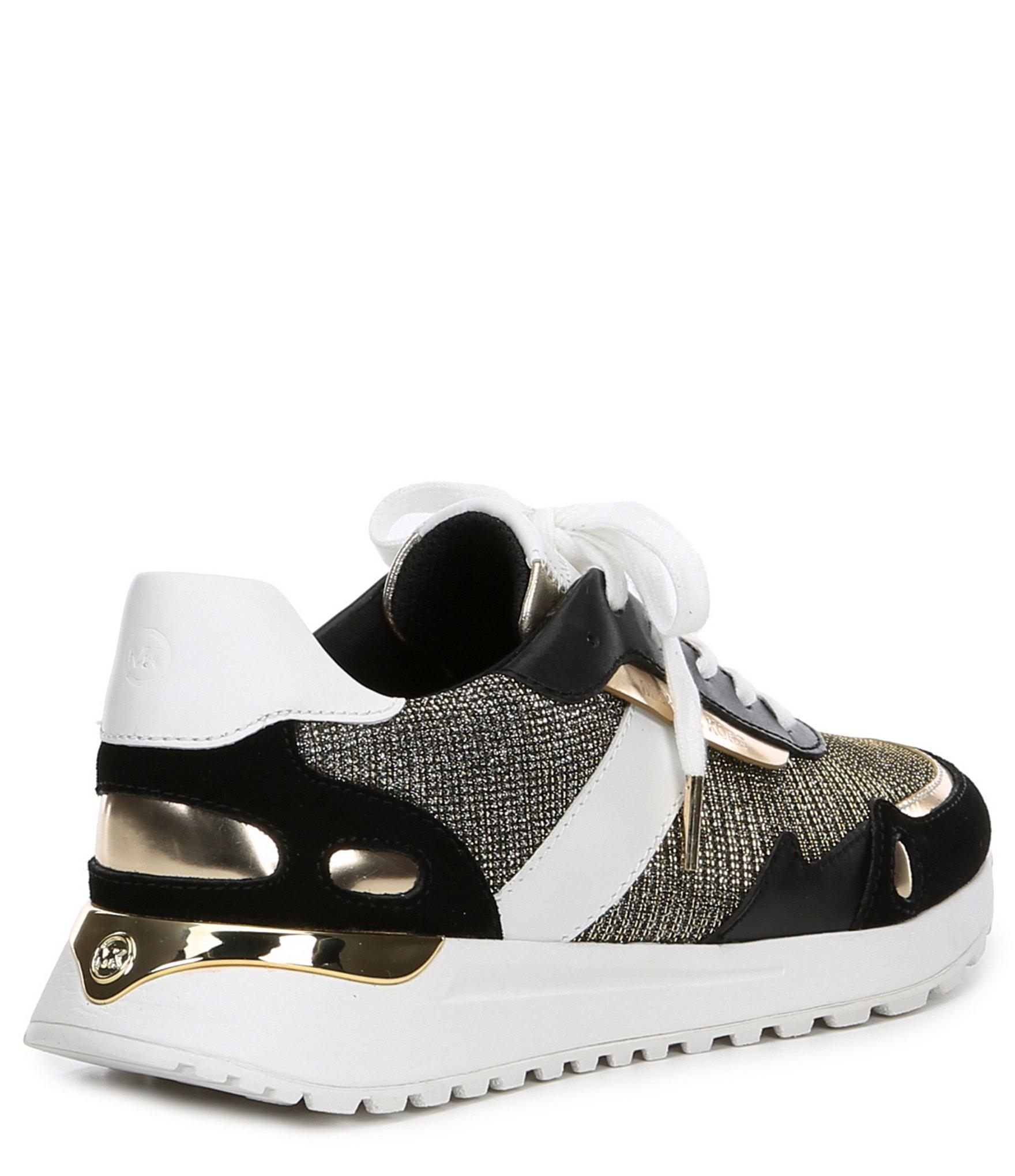 michael kors black and gold trainers
