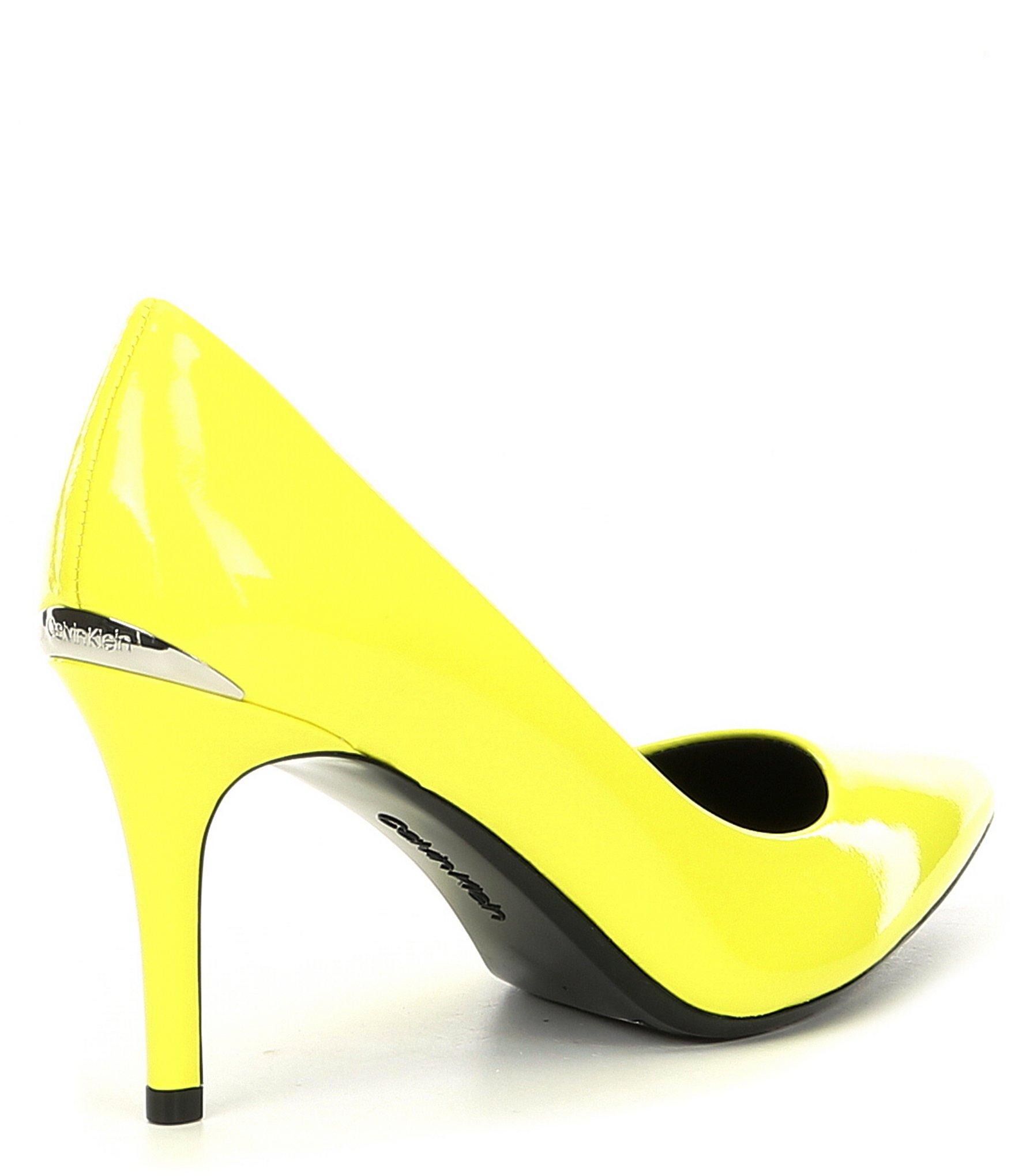 calvin klein yellow pumps