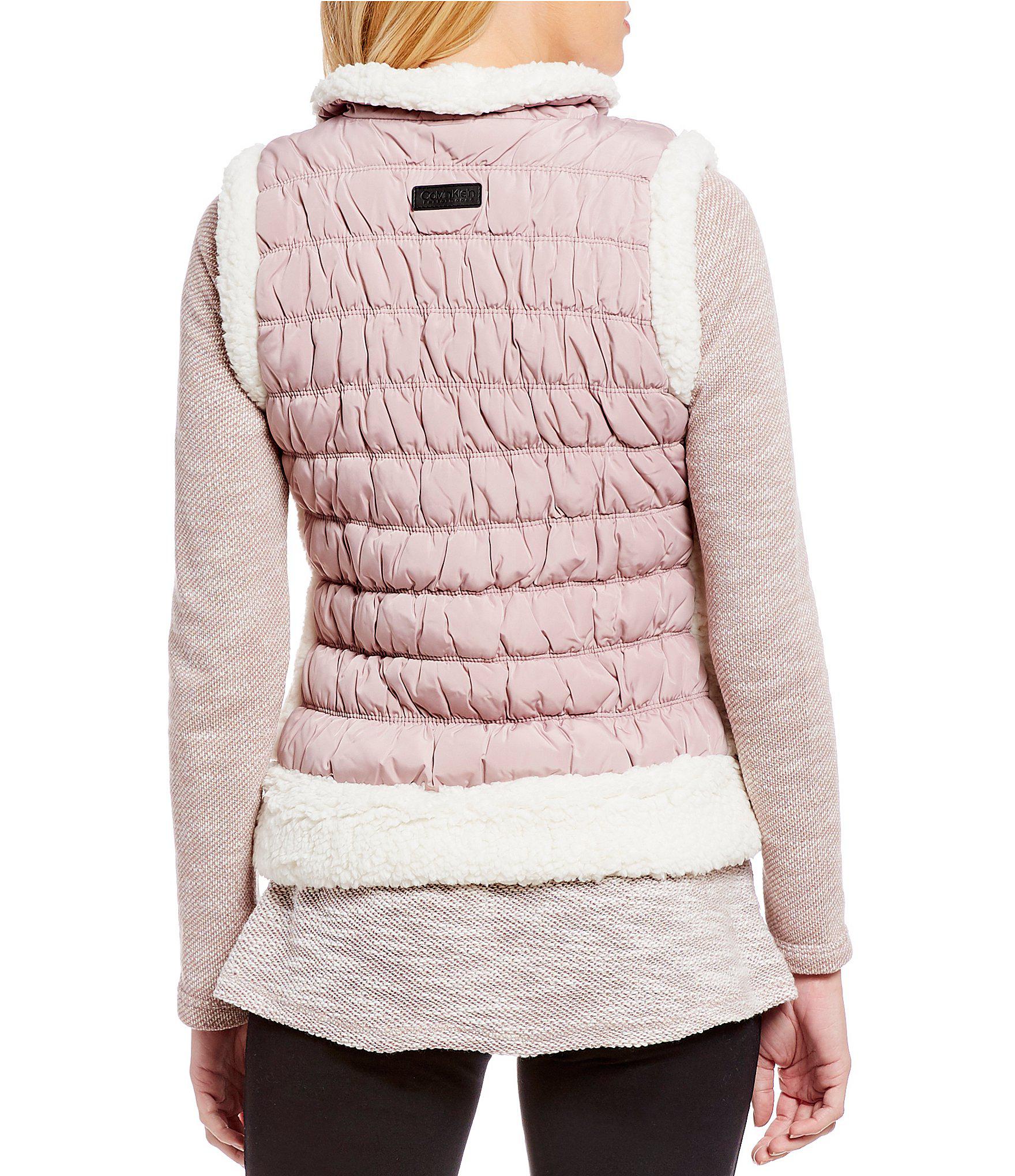 calvin klein performance sherpa trim vest