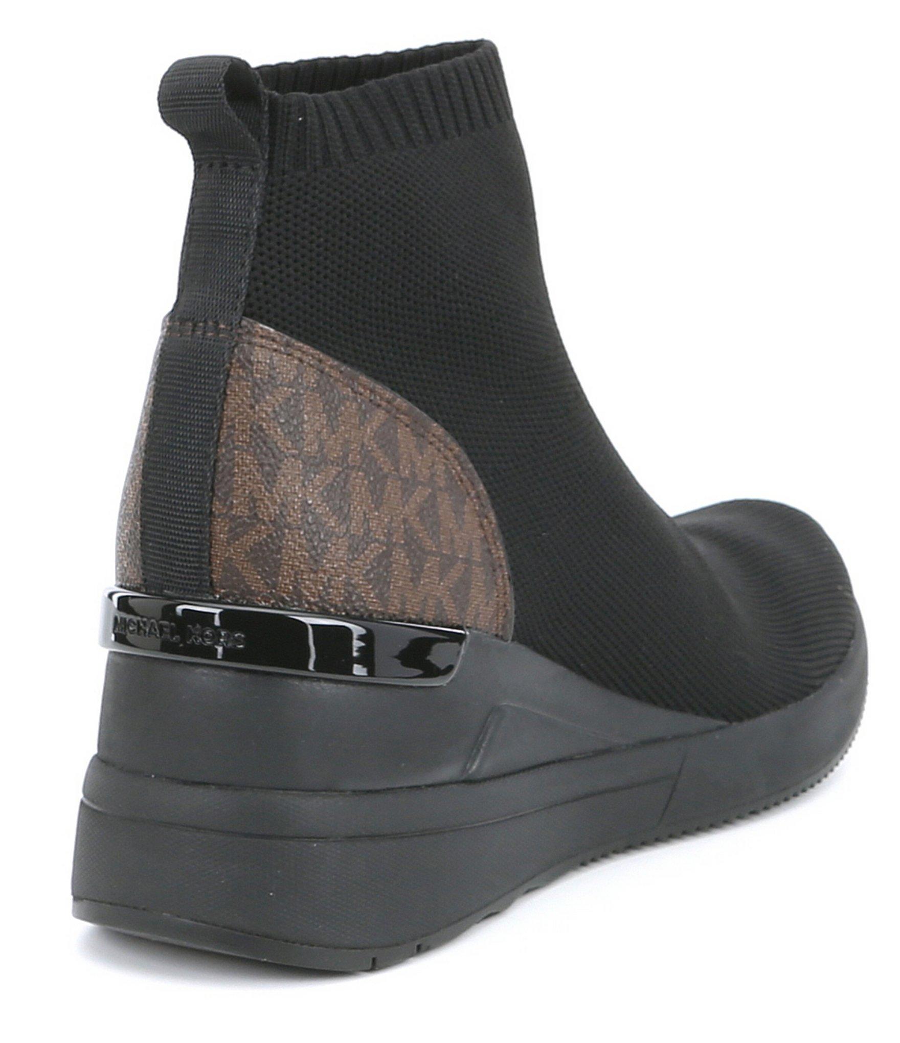 MICHAEL Michael Kors Canvas Skyler Stretchknit And Logo Sock Sneaker