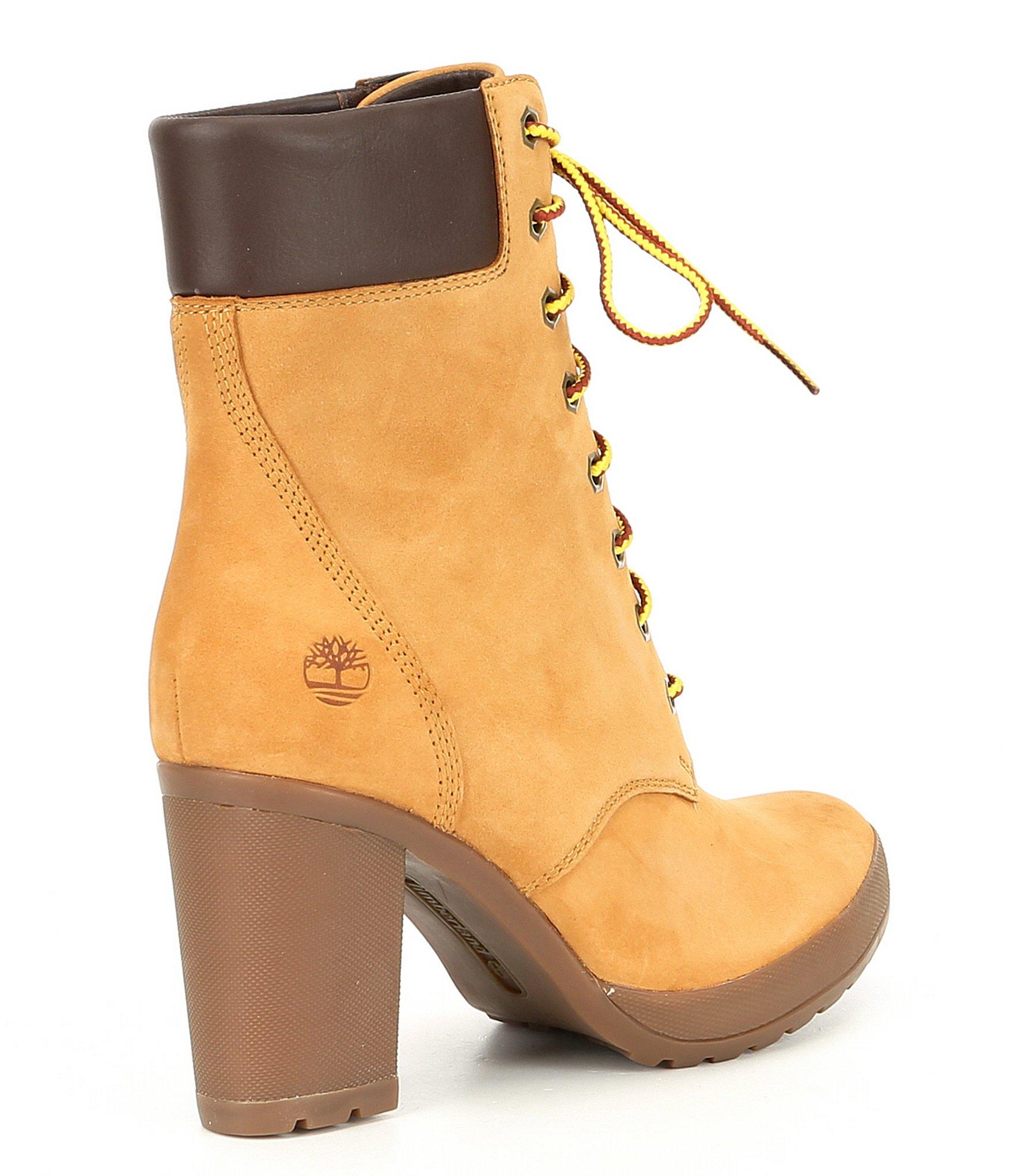 timberland block heel boots