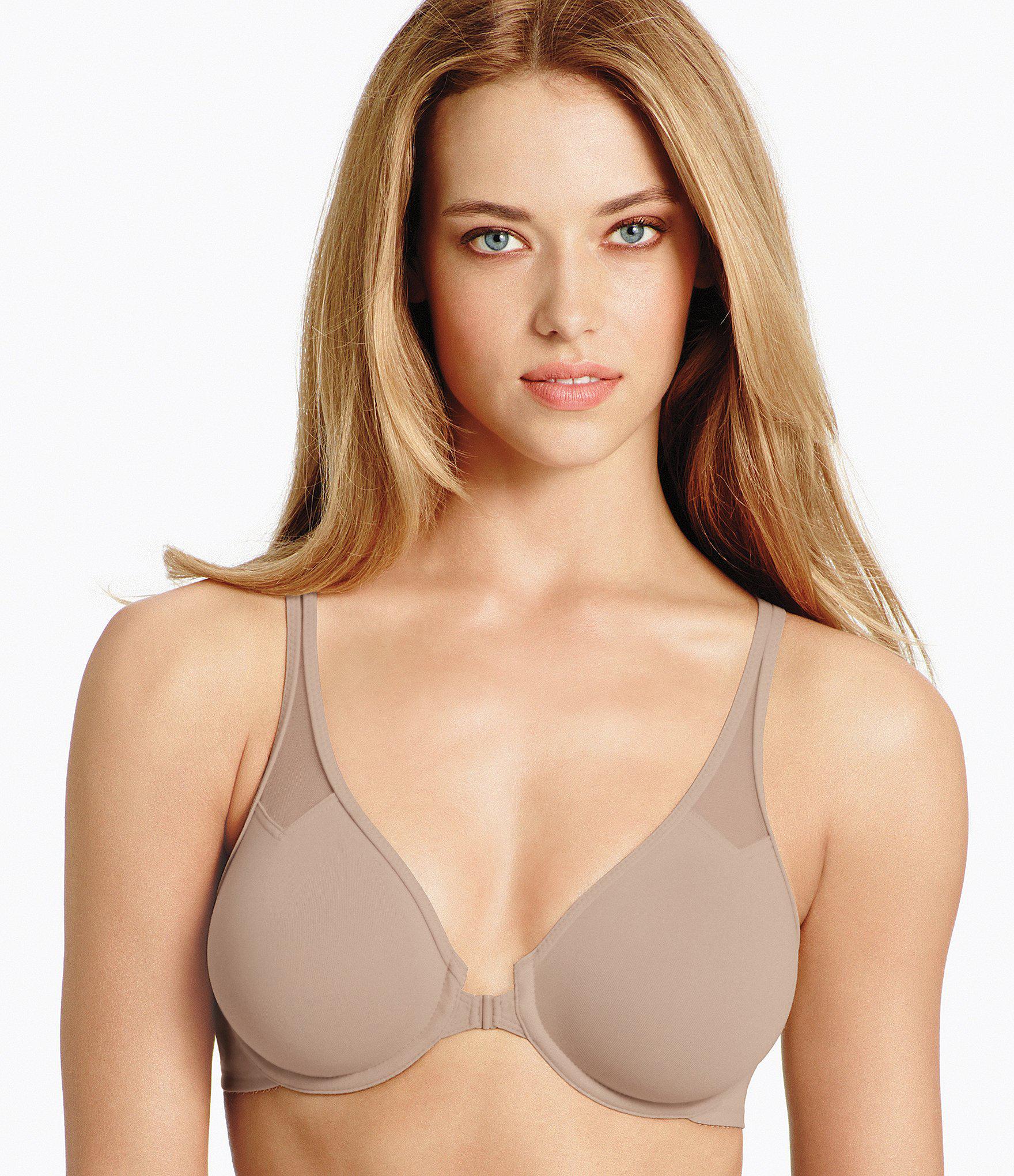 Wacoal Cotton Body By Front-closure T-back Bra in Natural - Lyst