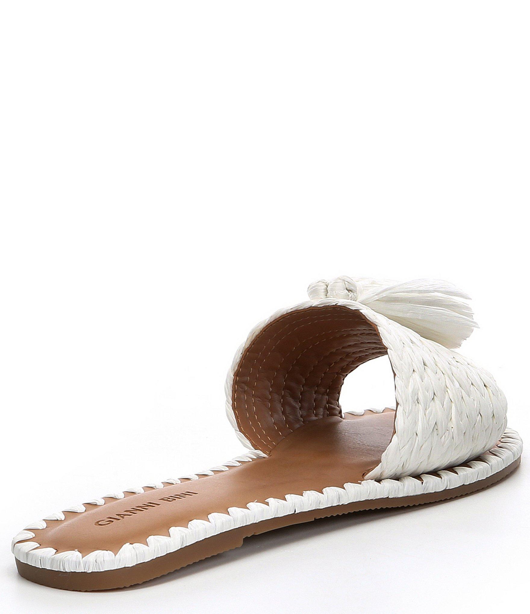 gianni bini dakeena flower pom slide sandals