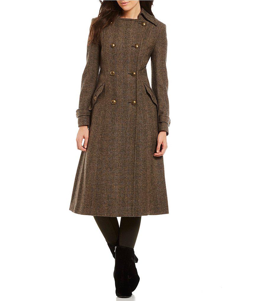 lauren ralph lauren double breasted herringbone wool jacket