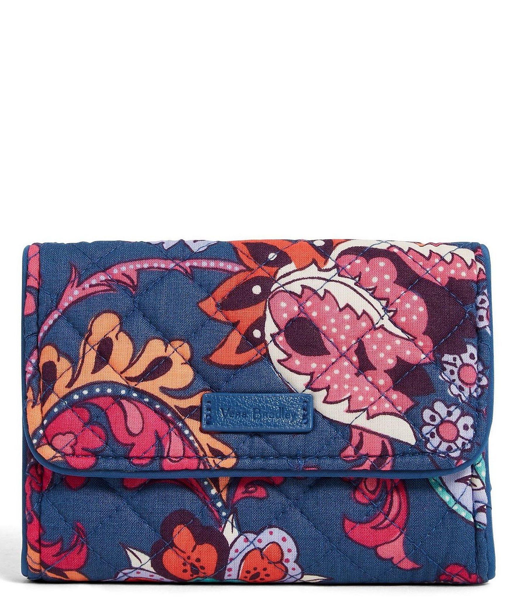 Vera Bradley Iconic Rfid Riley Compact Quilted Wallet in Blue Lyst