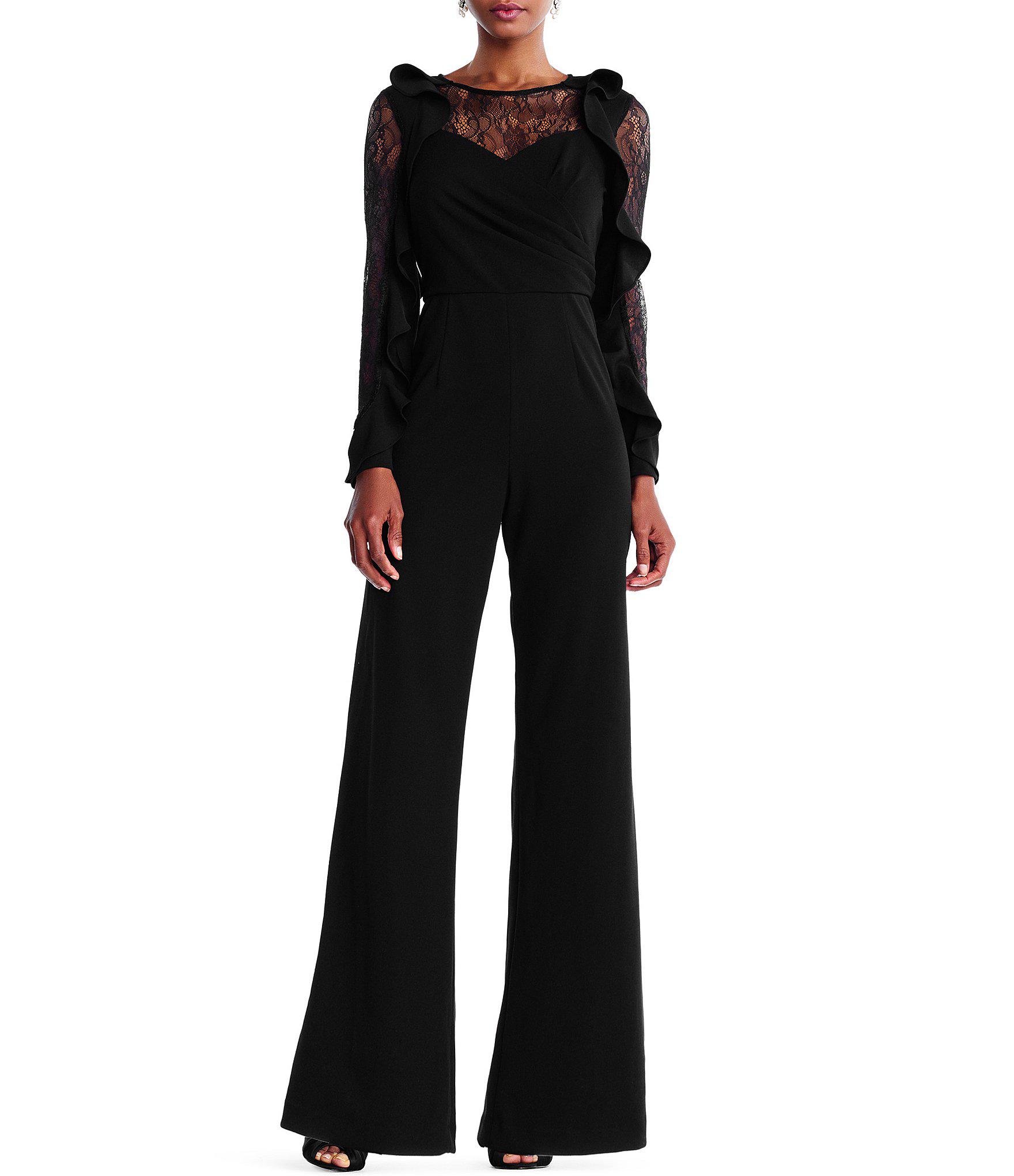 adrianna papell ruffle sleeve jumpsuit