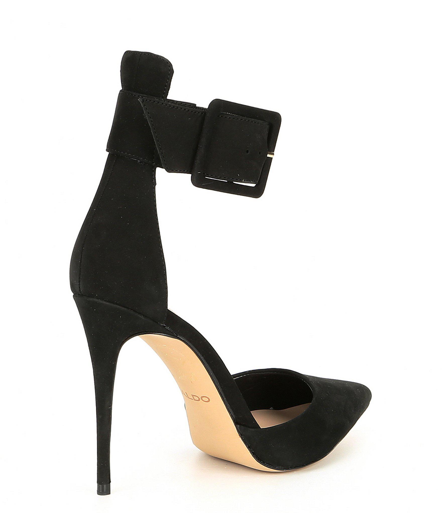 black ankle strap