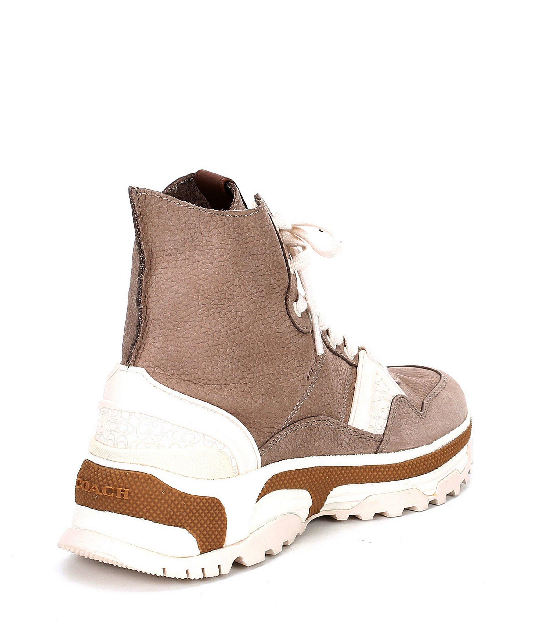 high top button up sneaker coach