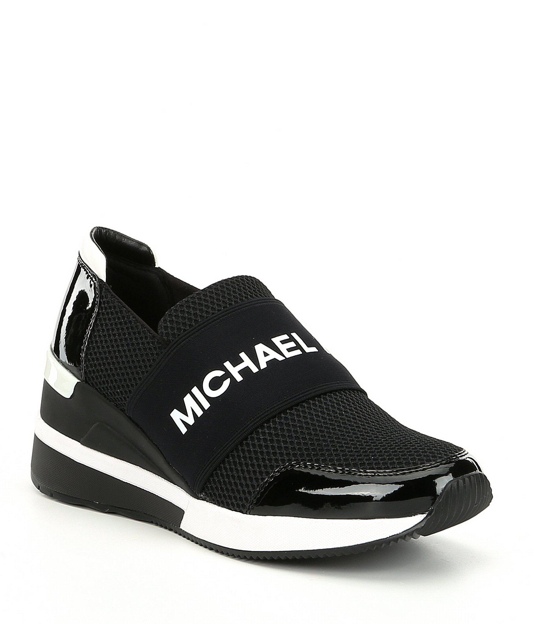 MICHAEL Michael Kors Leather Logo Platform Runner Sneakers in Black - Lyst