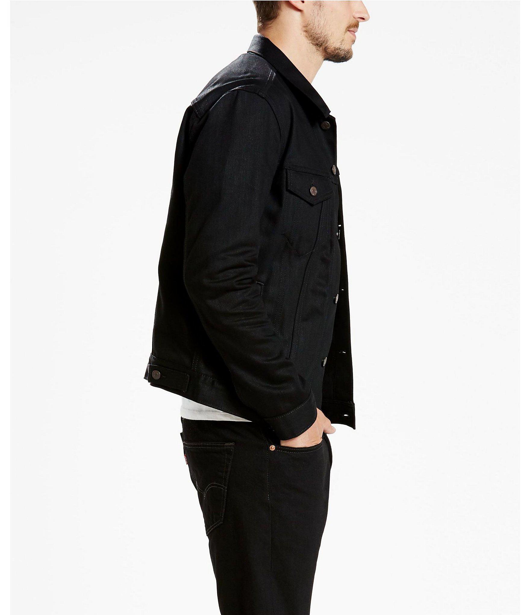 levis polished black trucker jacket