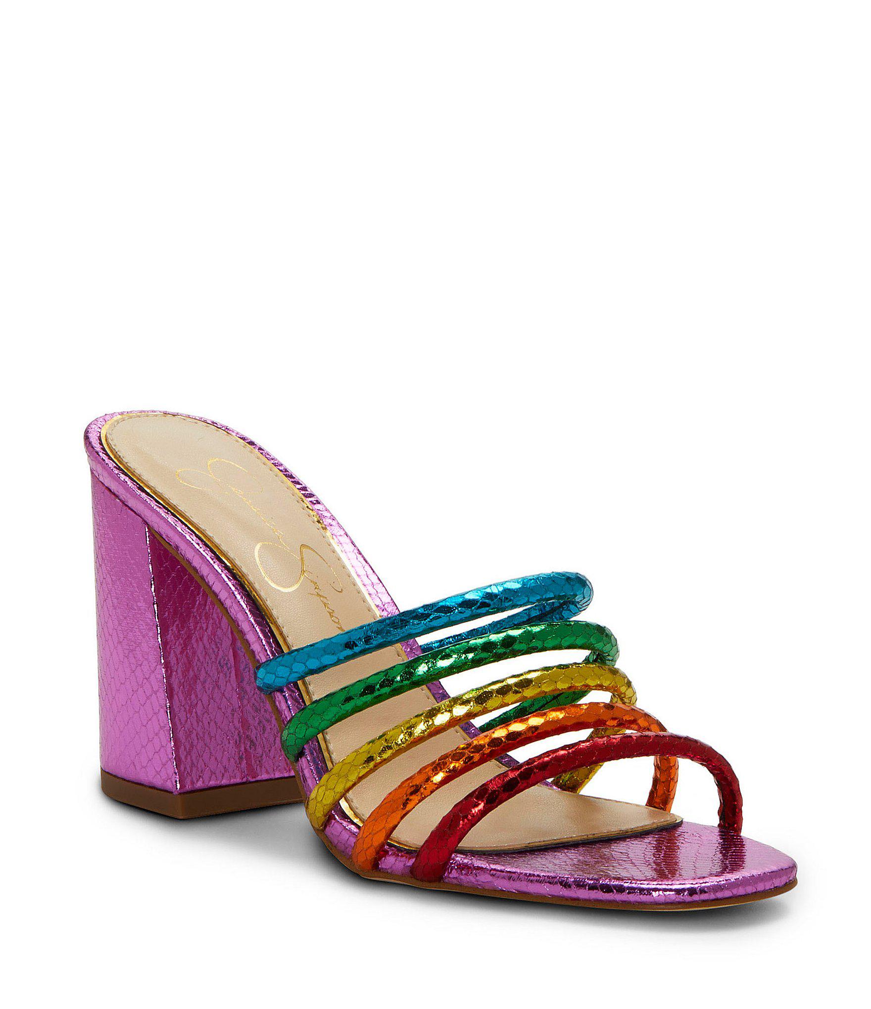 rainbow strappy sandals