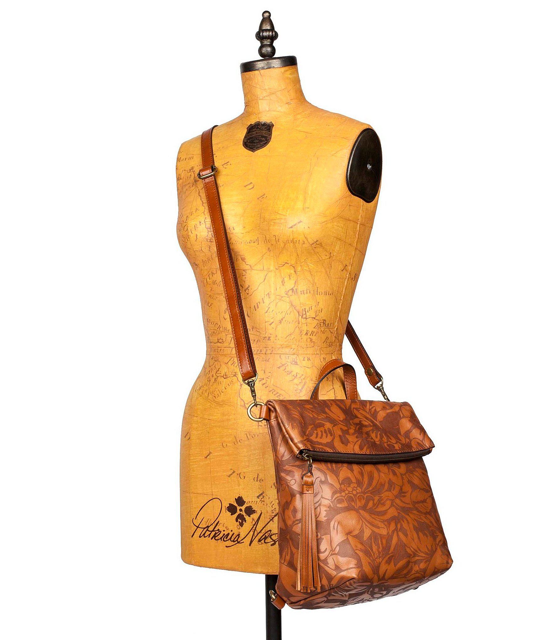 Patricia Nash Laser Floral Collection Luzille Backpack in Tan (Brown