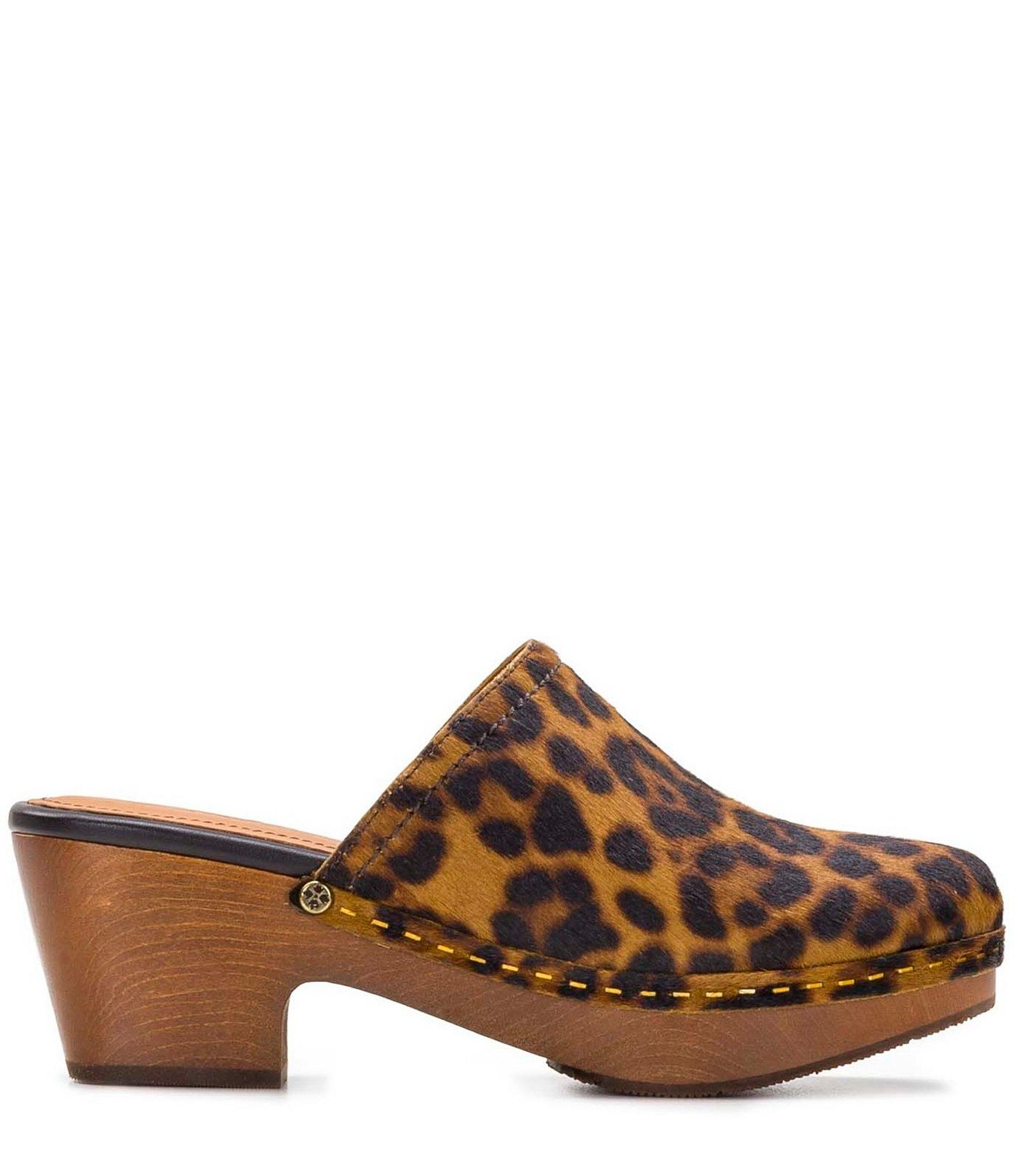 leopard print clogs