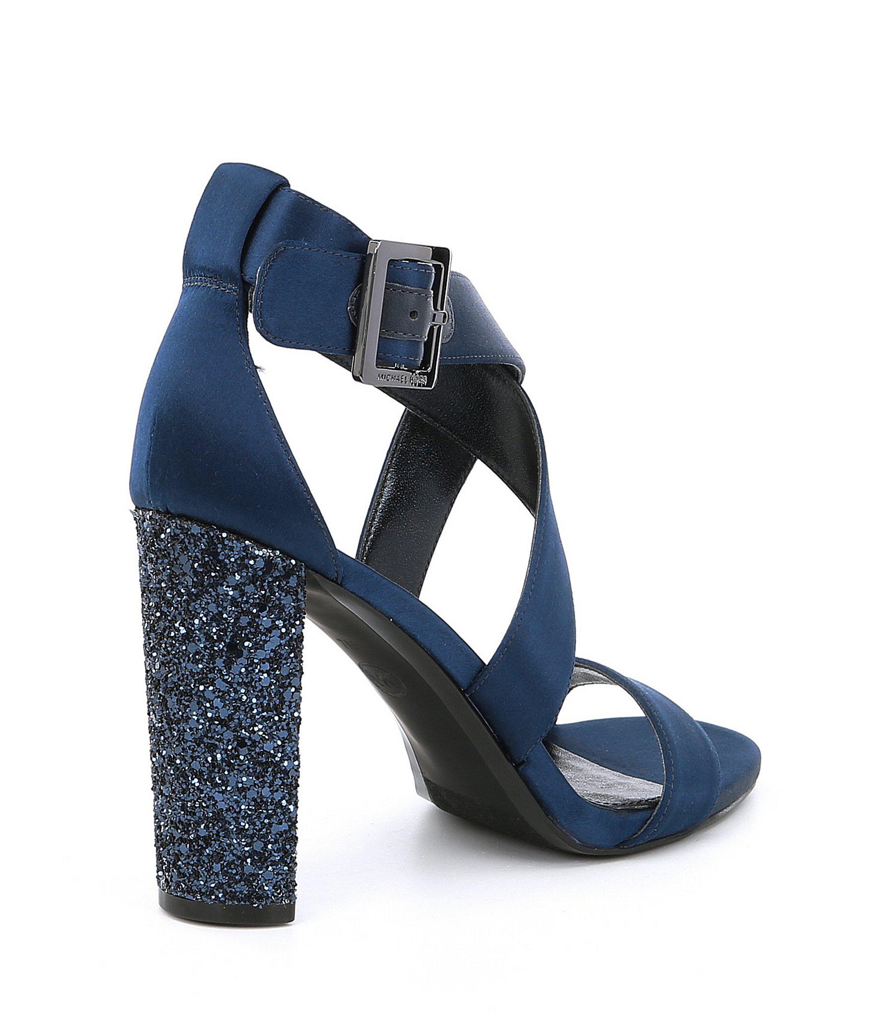 navy sparkly sandals
