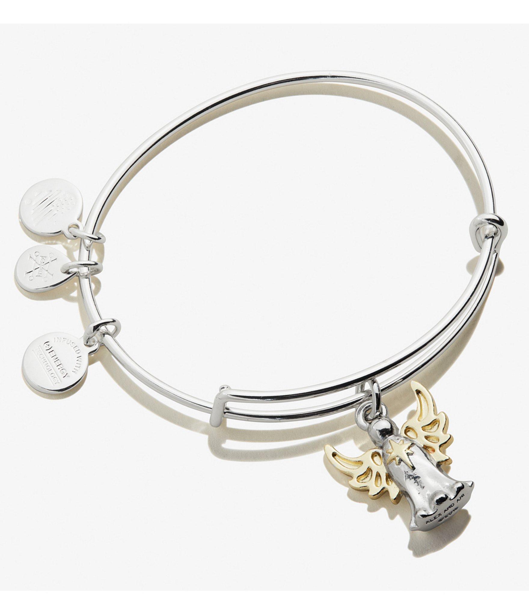 silver ball stretch bracelet With Black Stardust And Silver Candy Skull Charm