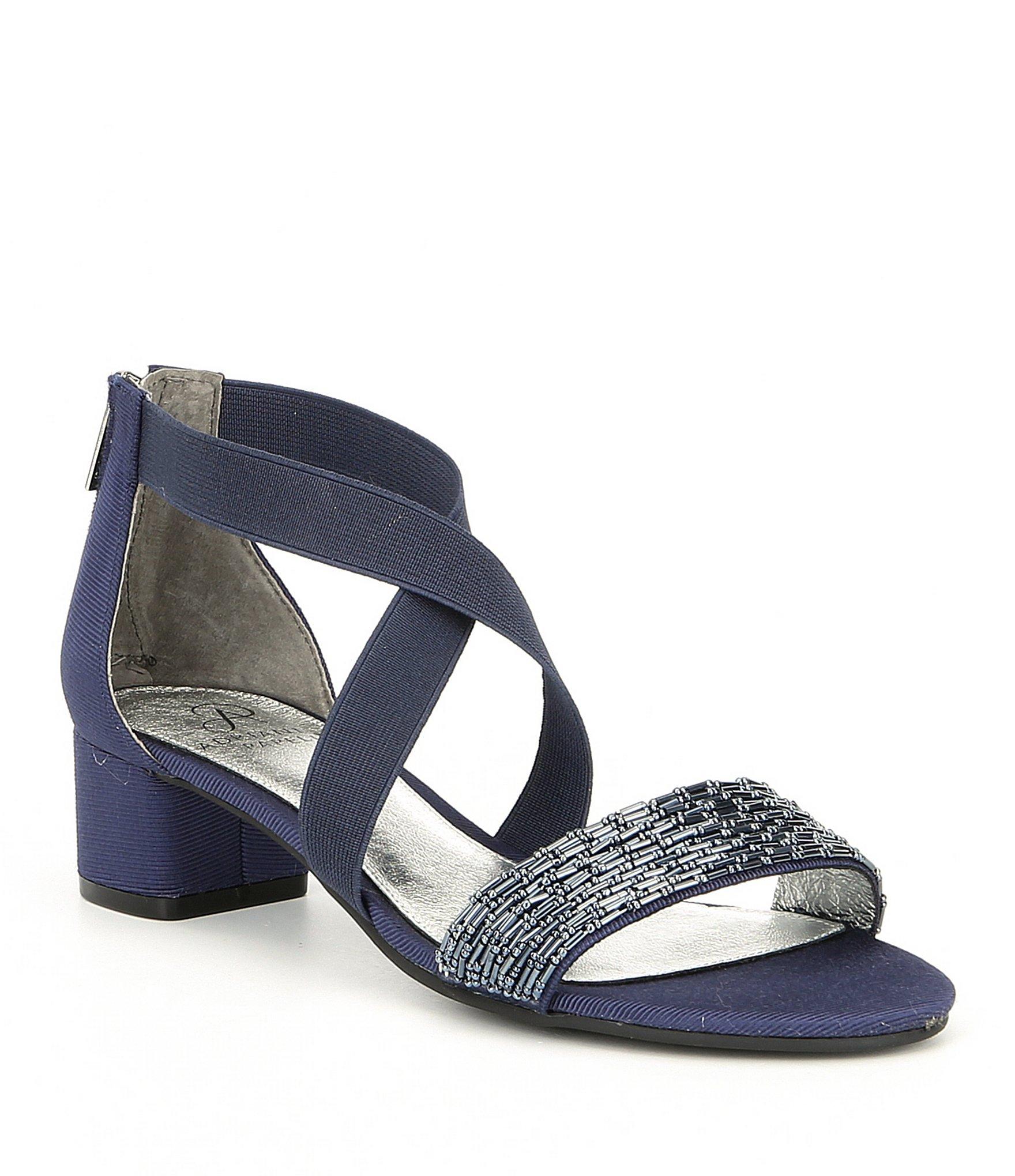 Adrianna Papell Teagan Beaded Block Heel Dress Sandals in
